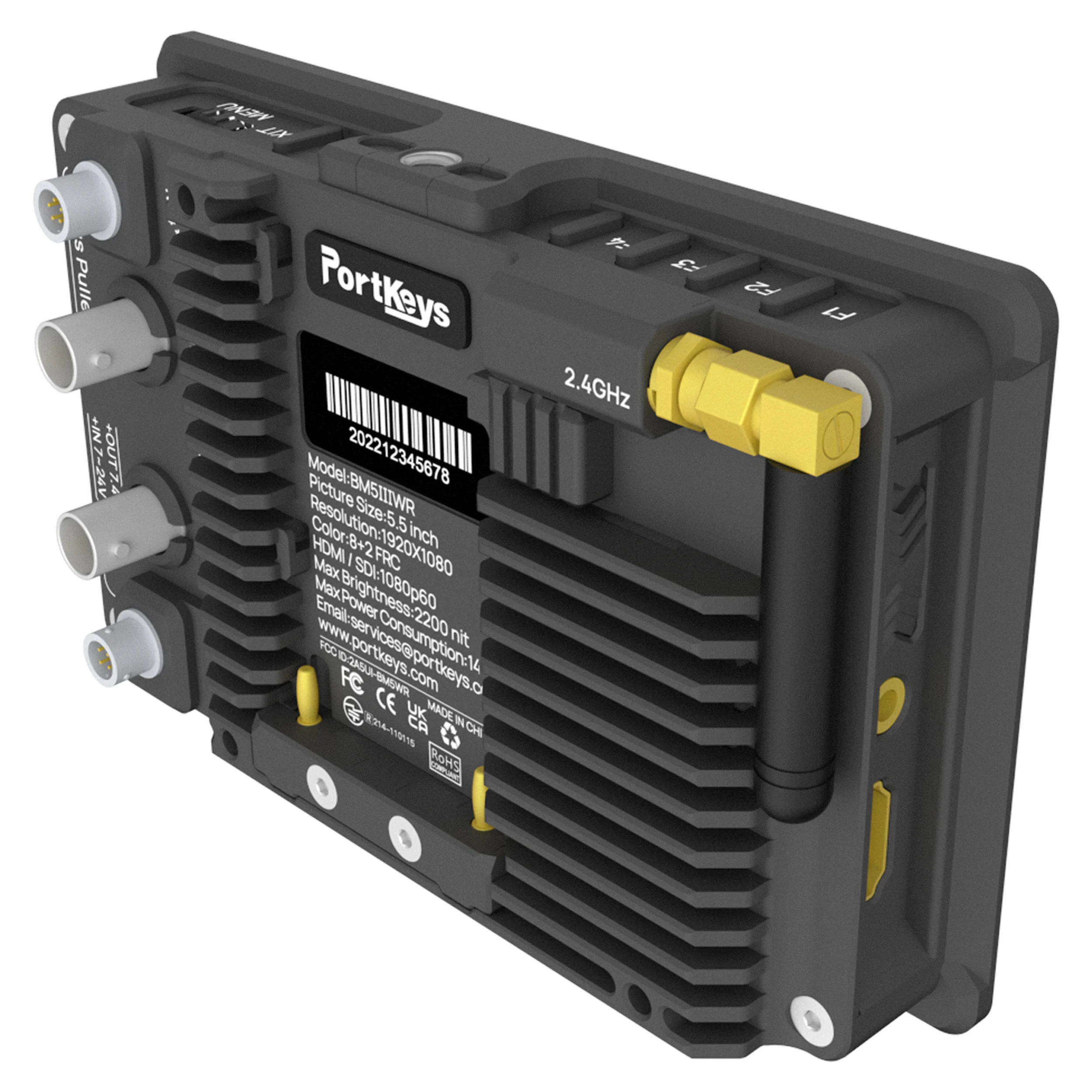 מסך מגע "5.5 עם שליטה אלחוטית על מצלמות PORTKEYS BM5 III WR