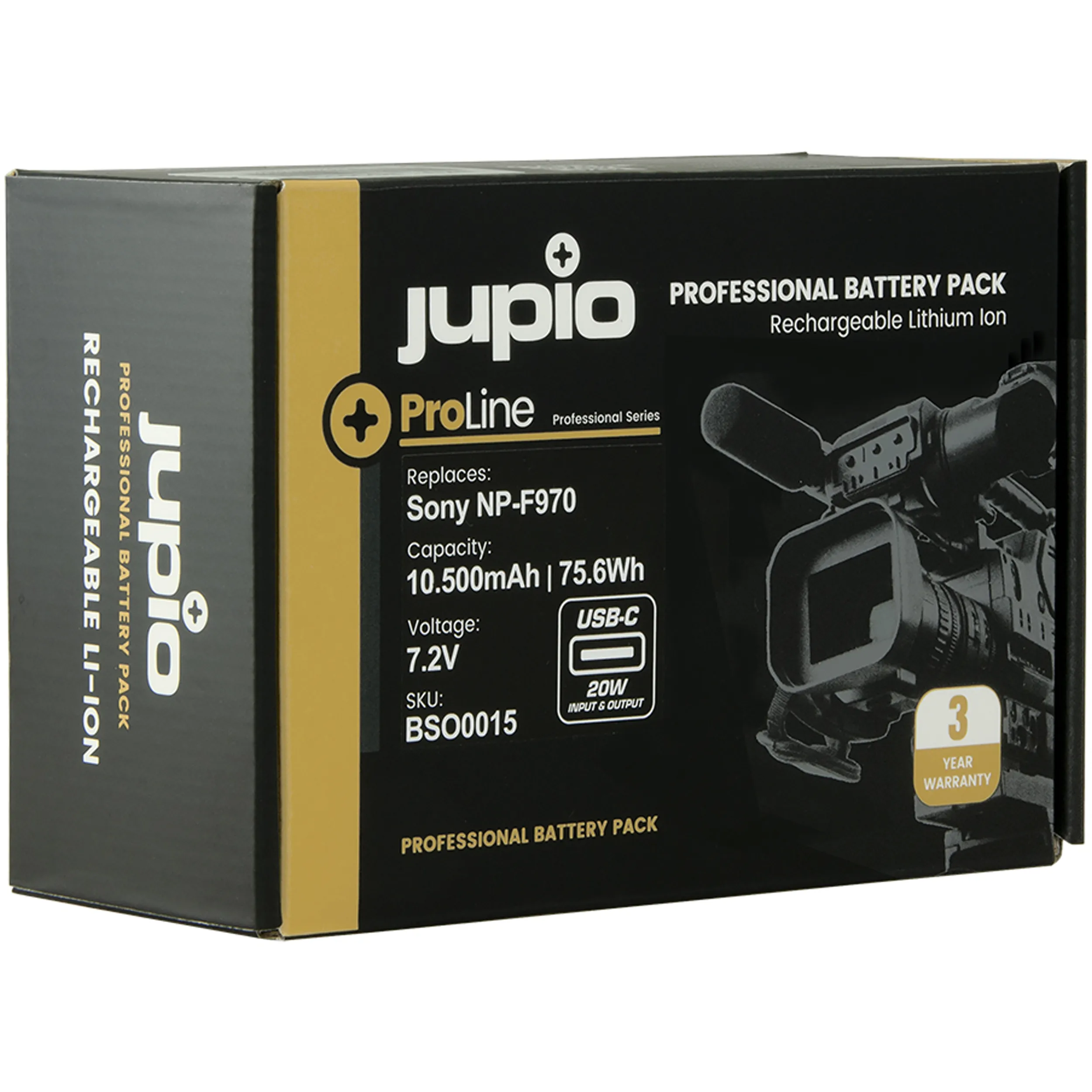 סוללת ליתיום Jupio *ProLine* NP-F970 (USB-C 20W PD) 10500mAh