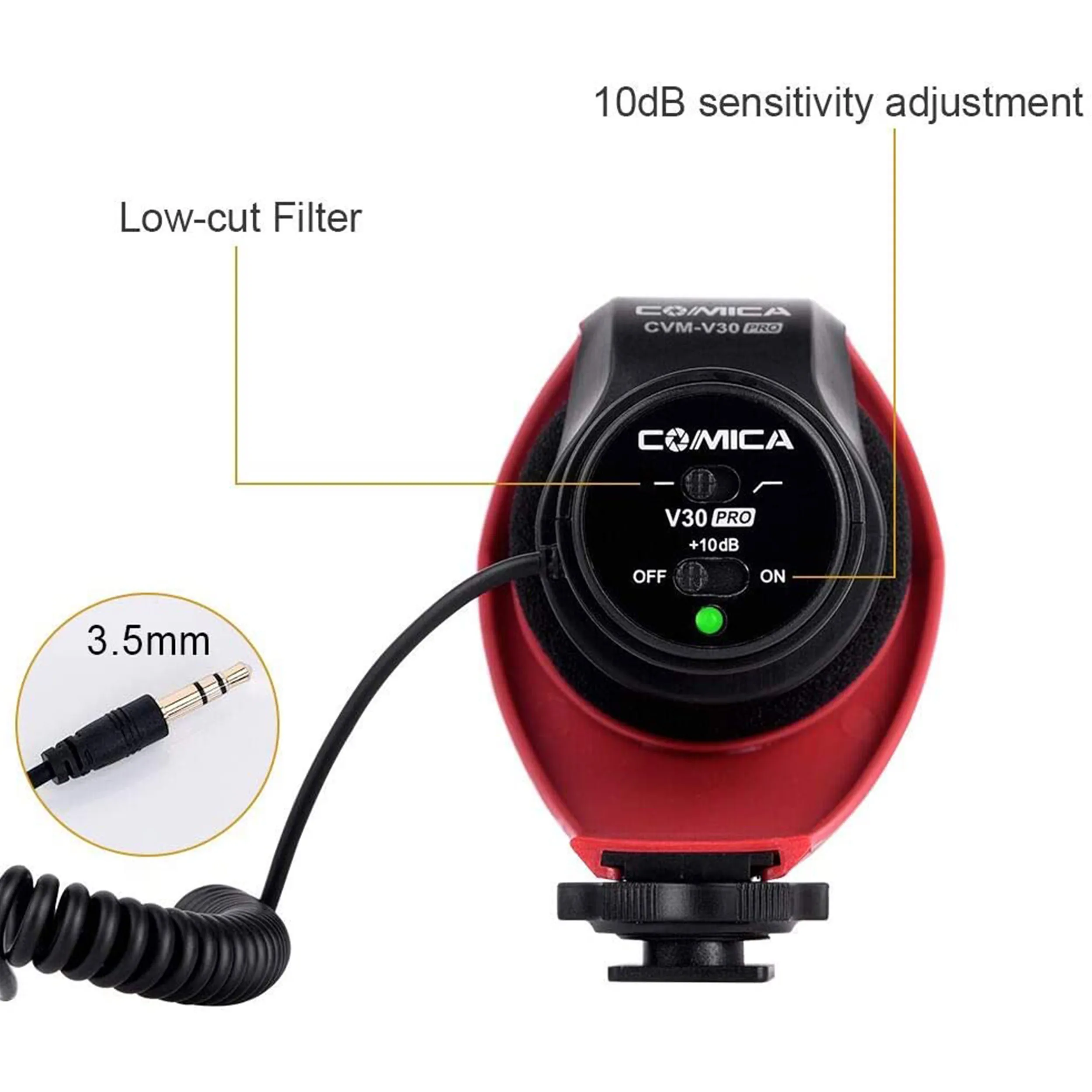 מיקרופון כיווני למצלמה Comica CVM-V30 PRO R