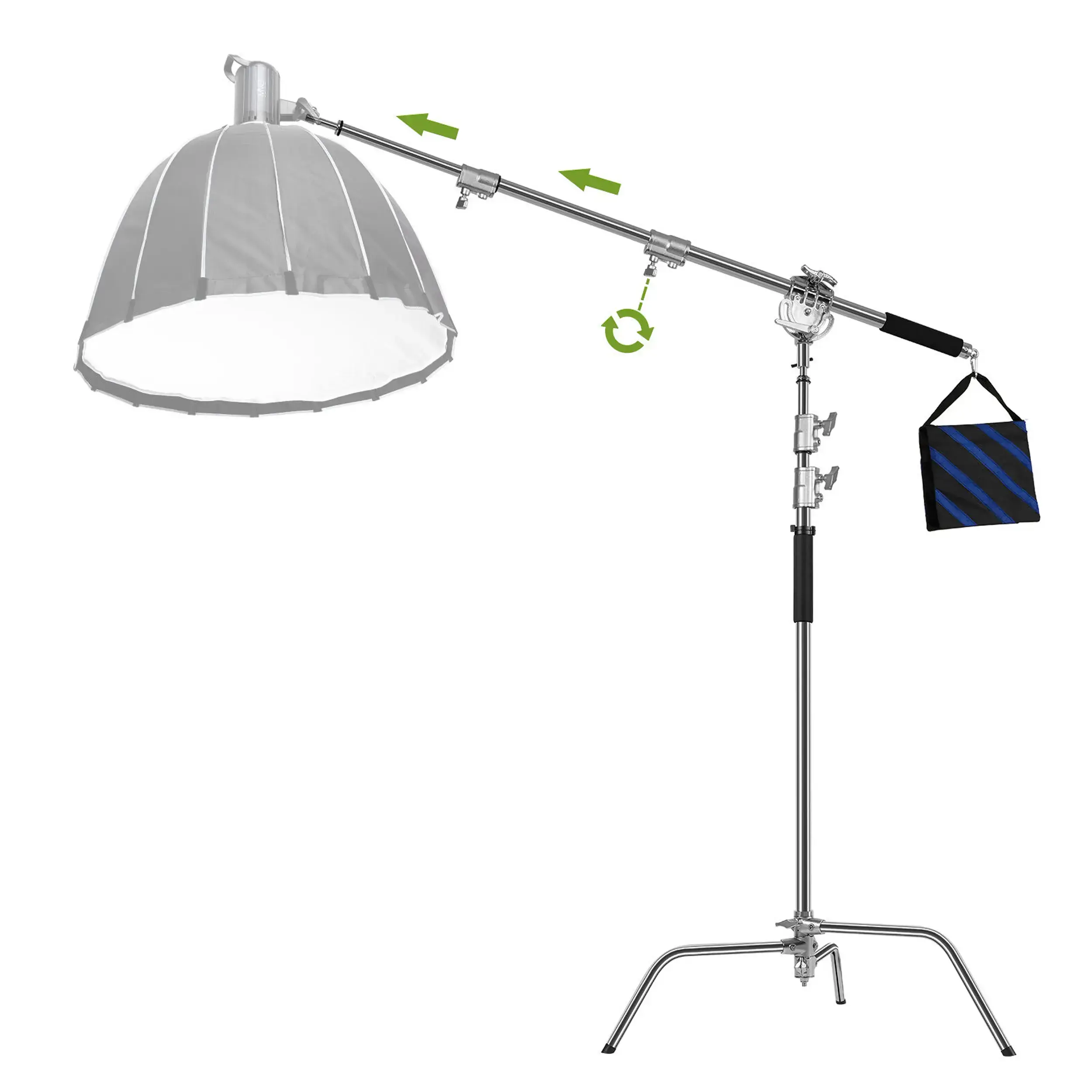 חצובת C-Stand עם זרוע BOOM דגם GVM C360