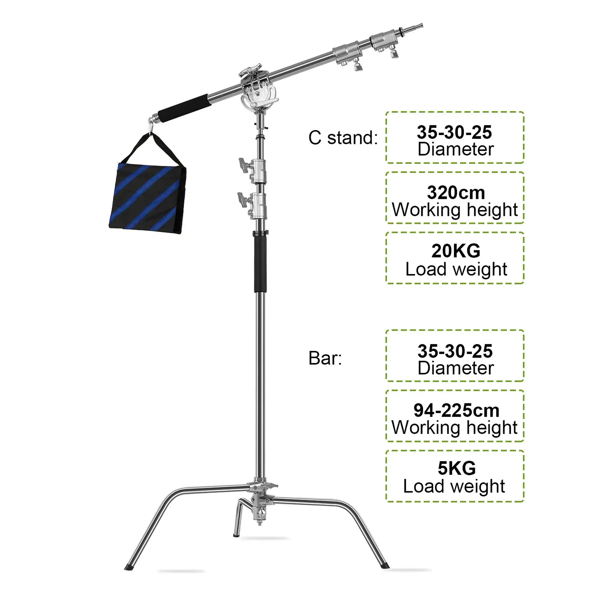 חצובת C-Stand עם זרוע BOOM דגם GVM C360
