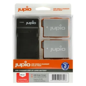 קיט 2 סוללות LP-E8 ומטען USB יחיד