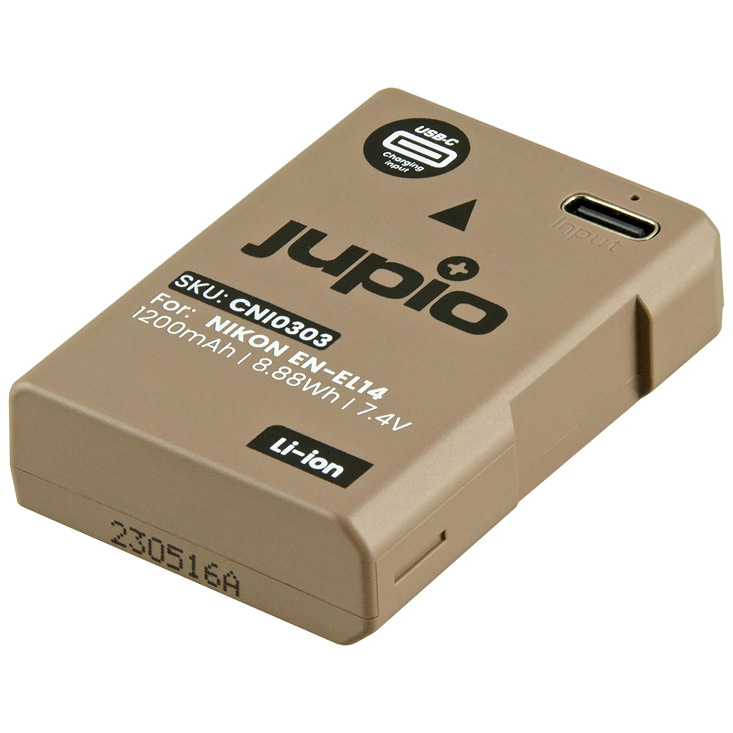 סוללת ליתיום Jupio EN-EL14A *ULTRA C* (USB-C input) 1200mAh