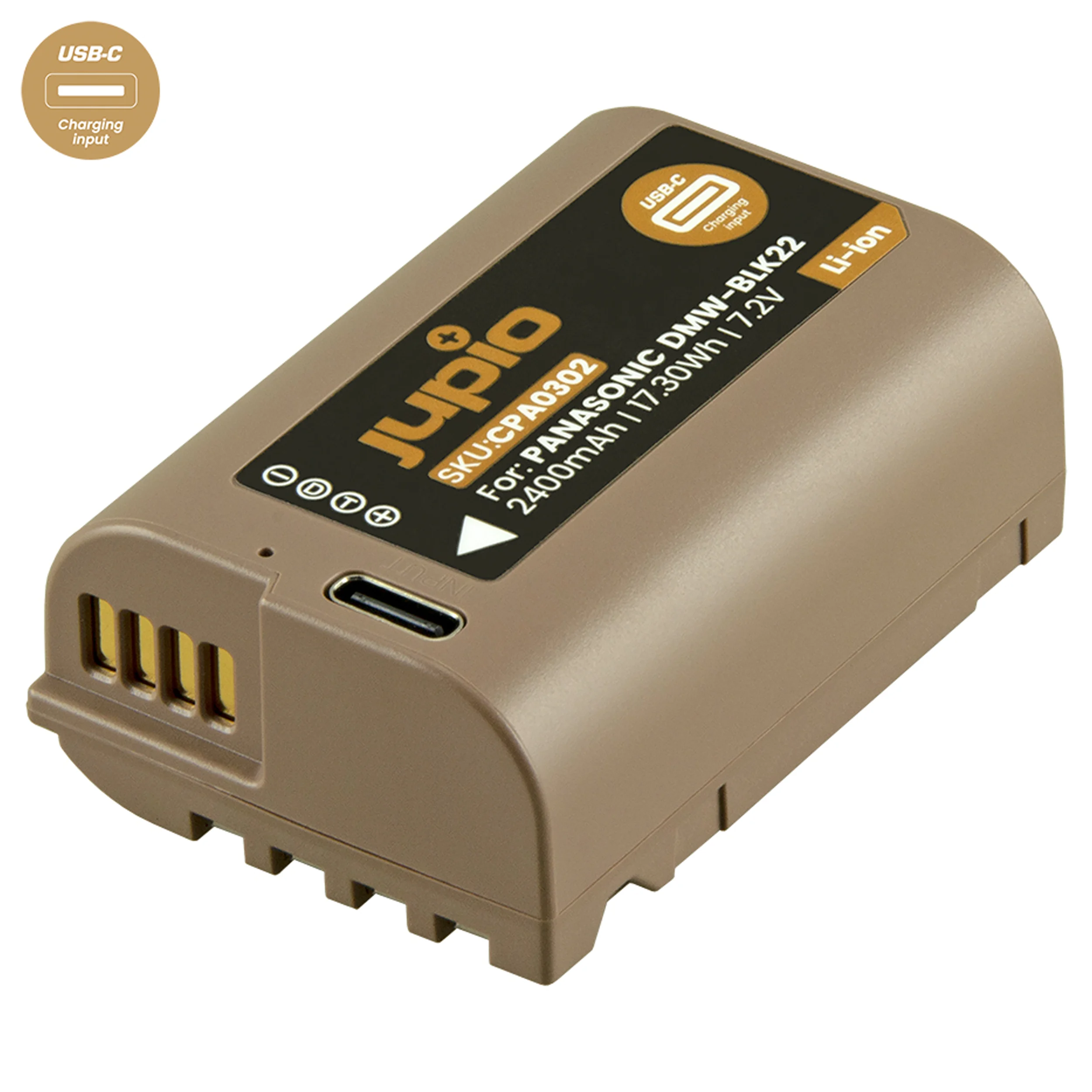 סוללת ליתיום Jupio DMW-BLK22 *ULTRA C* (USB-C input) 2400mAh