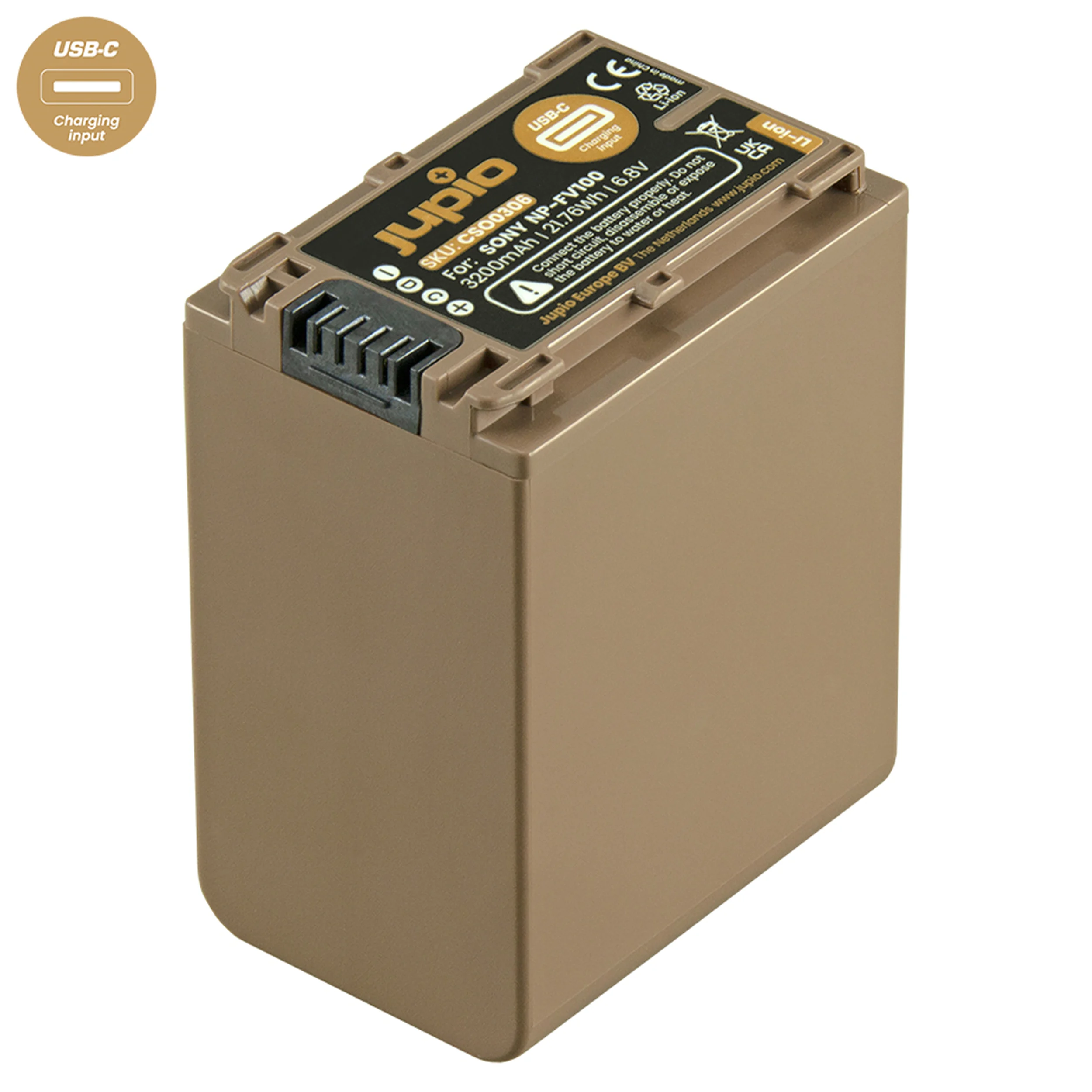 סוללת ליתיום Jupio NP-FV100 *ULTRA C* (USB-C input) 3200mAh