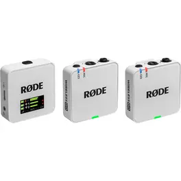 מערכת מיקרופון דש אלחוטית עם 2 משדרים Rode Wireless GO Gen 3 - צבע לבן