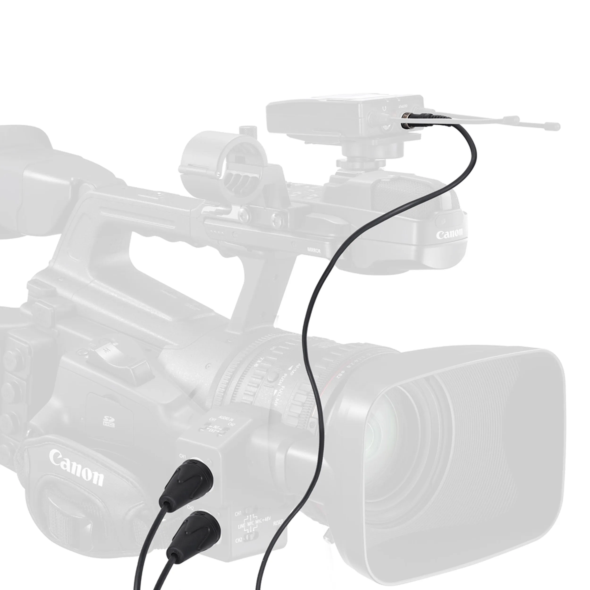 כבל מפצל Mini-Pl לשני XLR עבור מקלט COMICA
