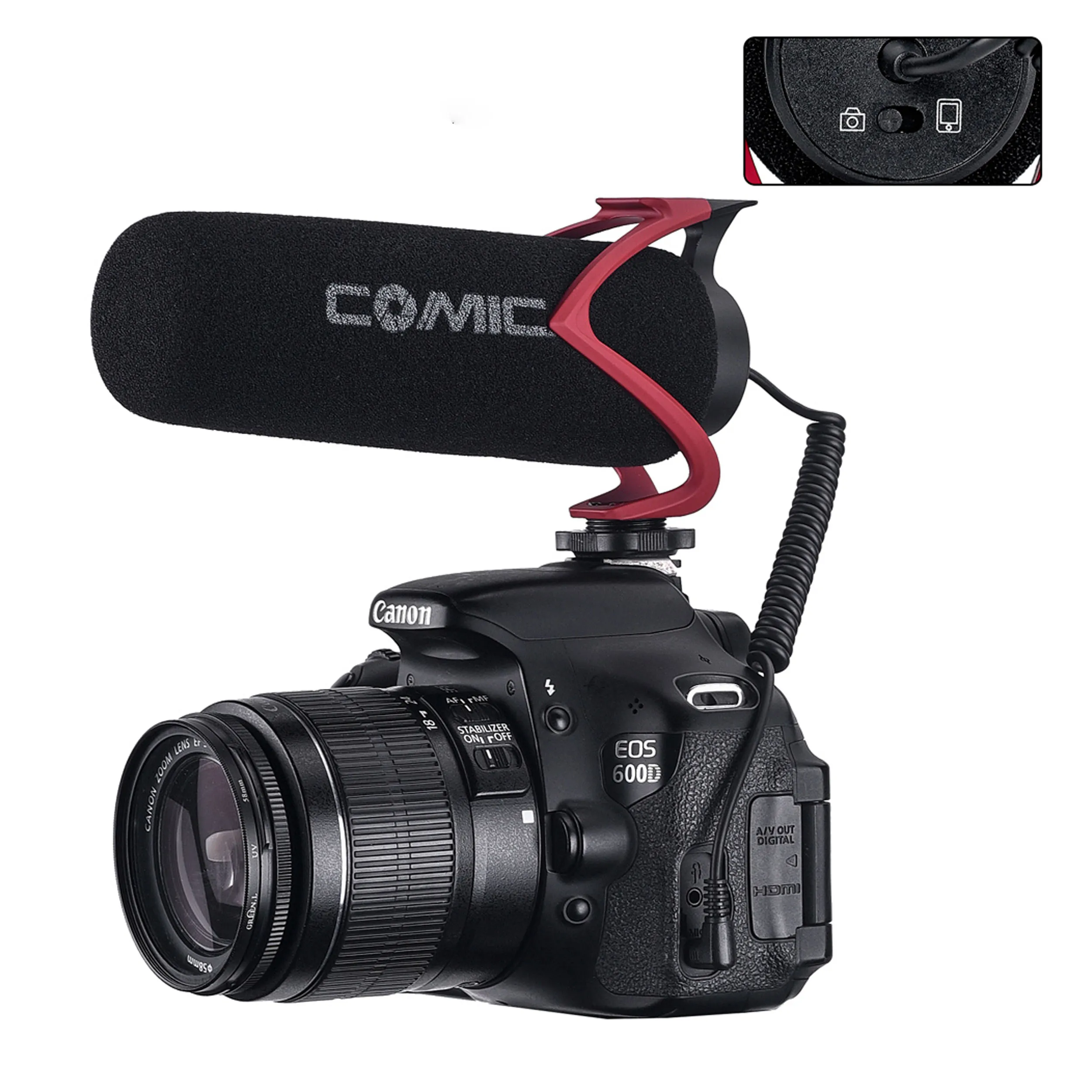 מיקרופון כיווני למצלמה Comica CVM-V30LITE