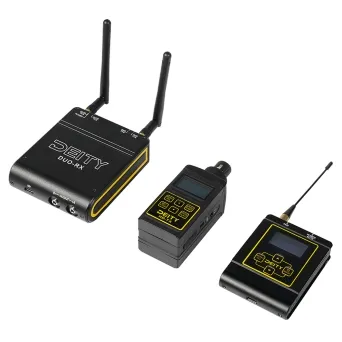 סט אלחוטי 2.4Ghz הכולל משדר נק+משדר קוביה ומקלט דו ערוצי Interview Kit Deity