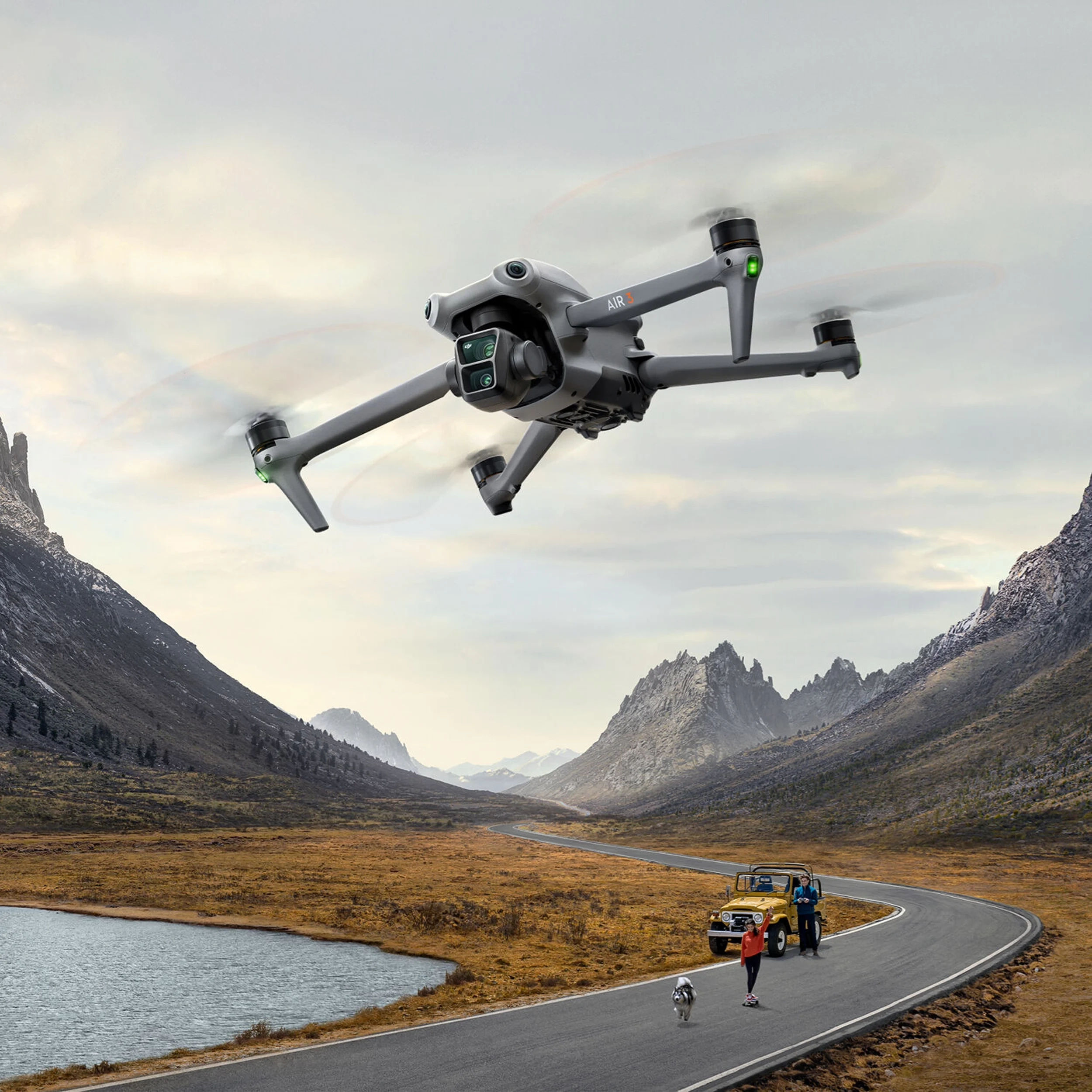 רחפן צילום DJI AIR 3 עם שלט רגיל