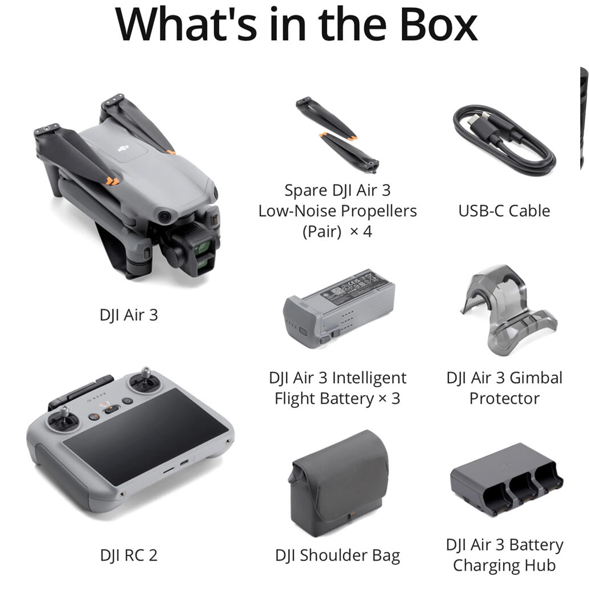 רחפן צילום DJI AIR 3 Combo 3 עם שלט חכם