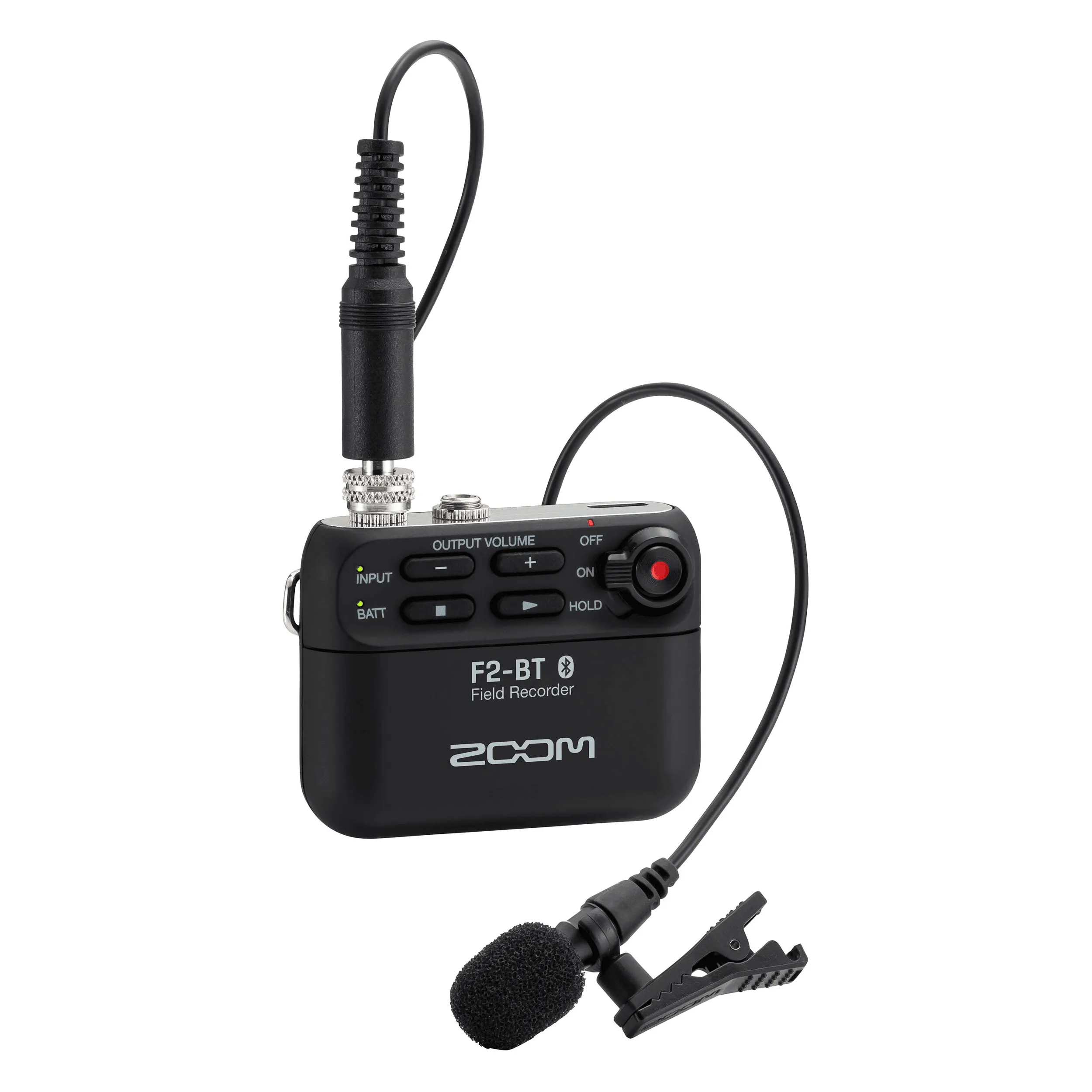 מקליט אודיו נייד Bluetooth הכולל מיקרופון דש Zoom F2-BT