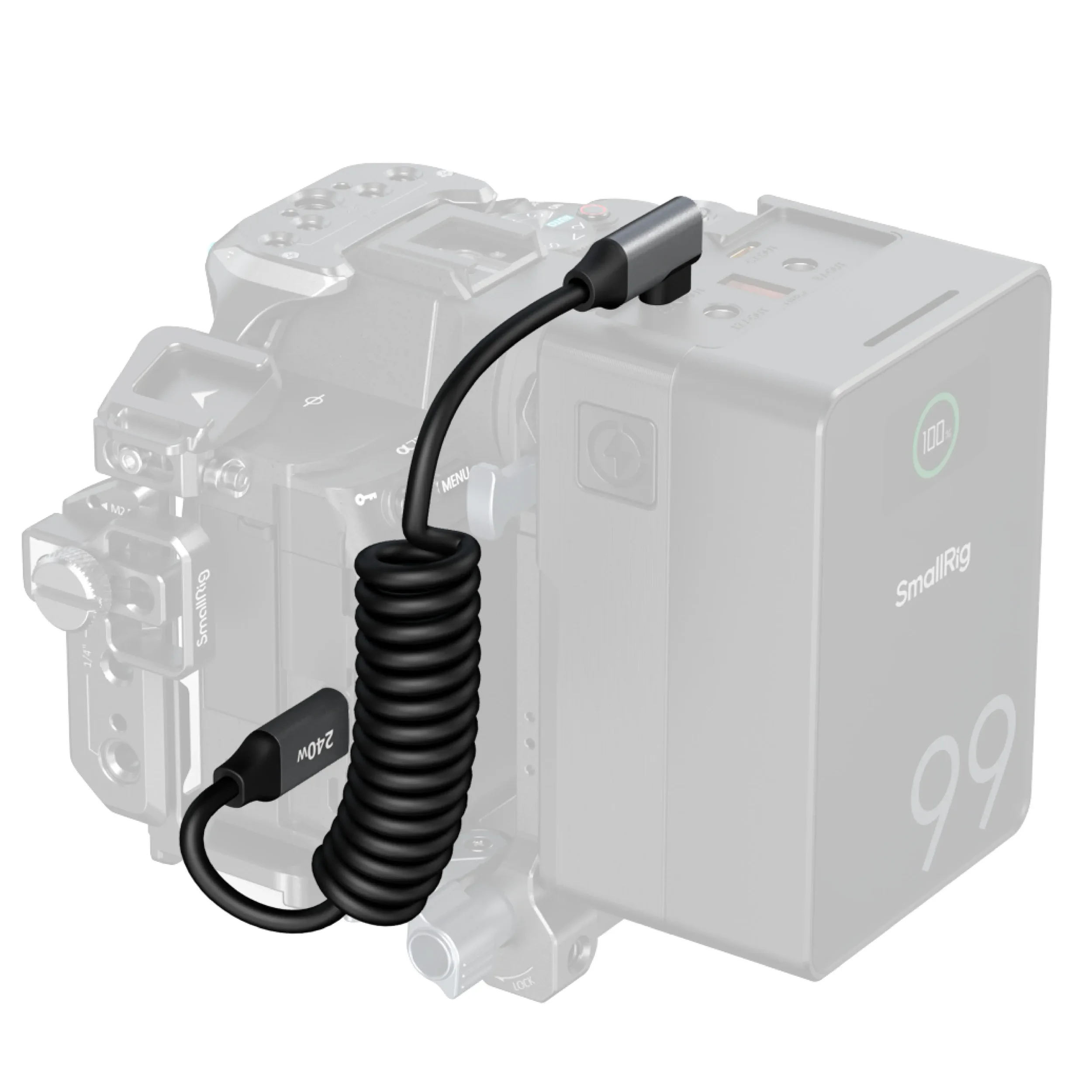 כבל USB-C מקצועי מסולסל עם מחבר זוויתי SmallRig 5730
