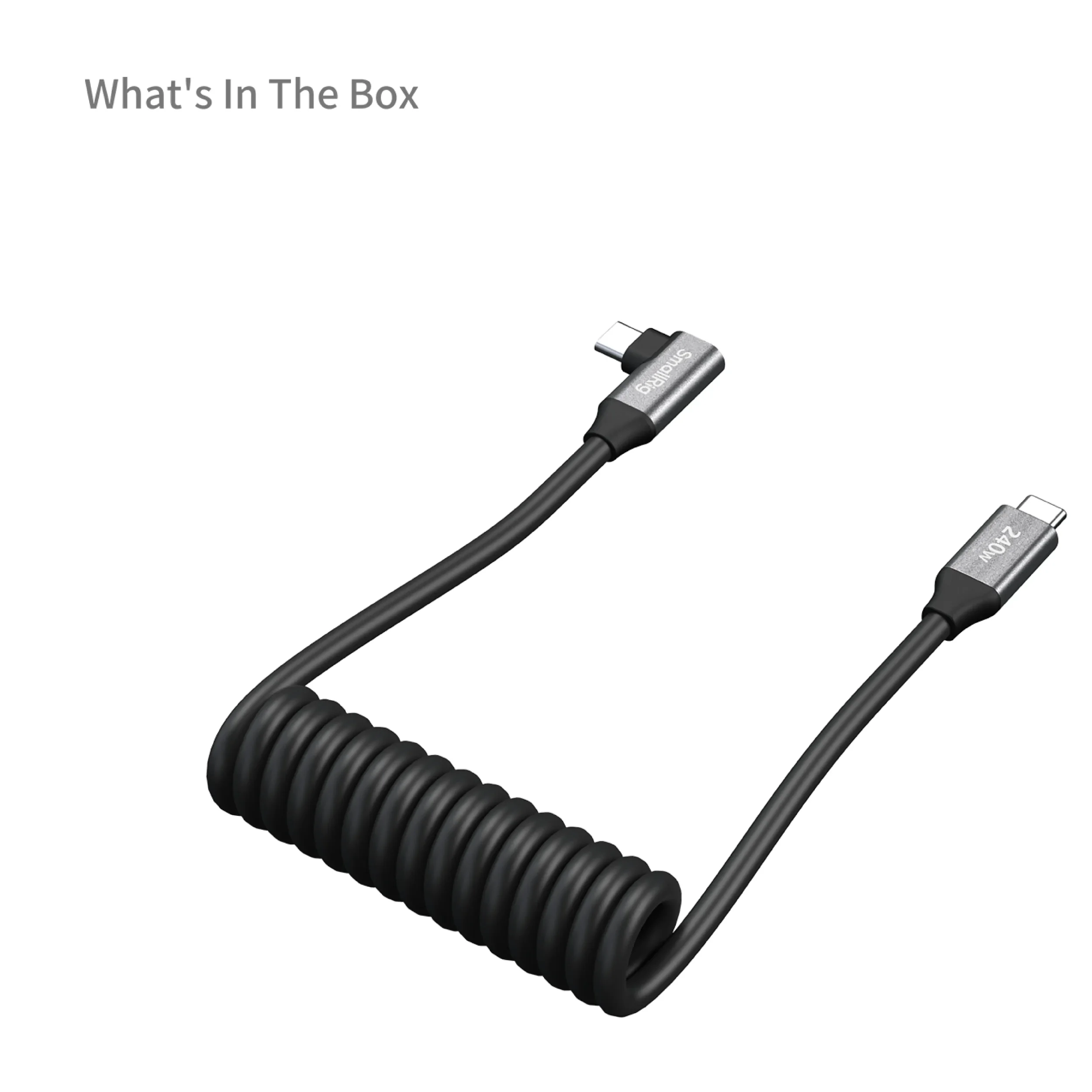 כבל USB-C מקצועי מסולסל עם מחבר זוויתי SmallRig 5730