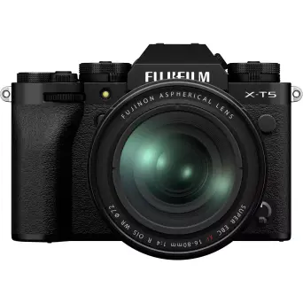 מצלמה דיגיטלית ללא מראה ועדשה 16-80 מ"מ FUJIFILM X-T5 (שחור)