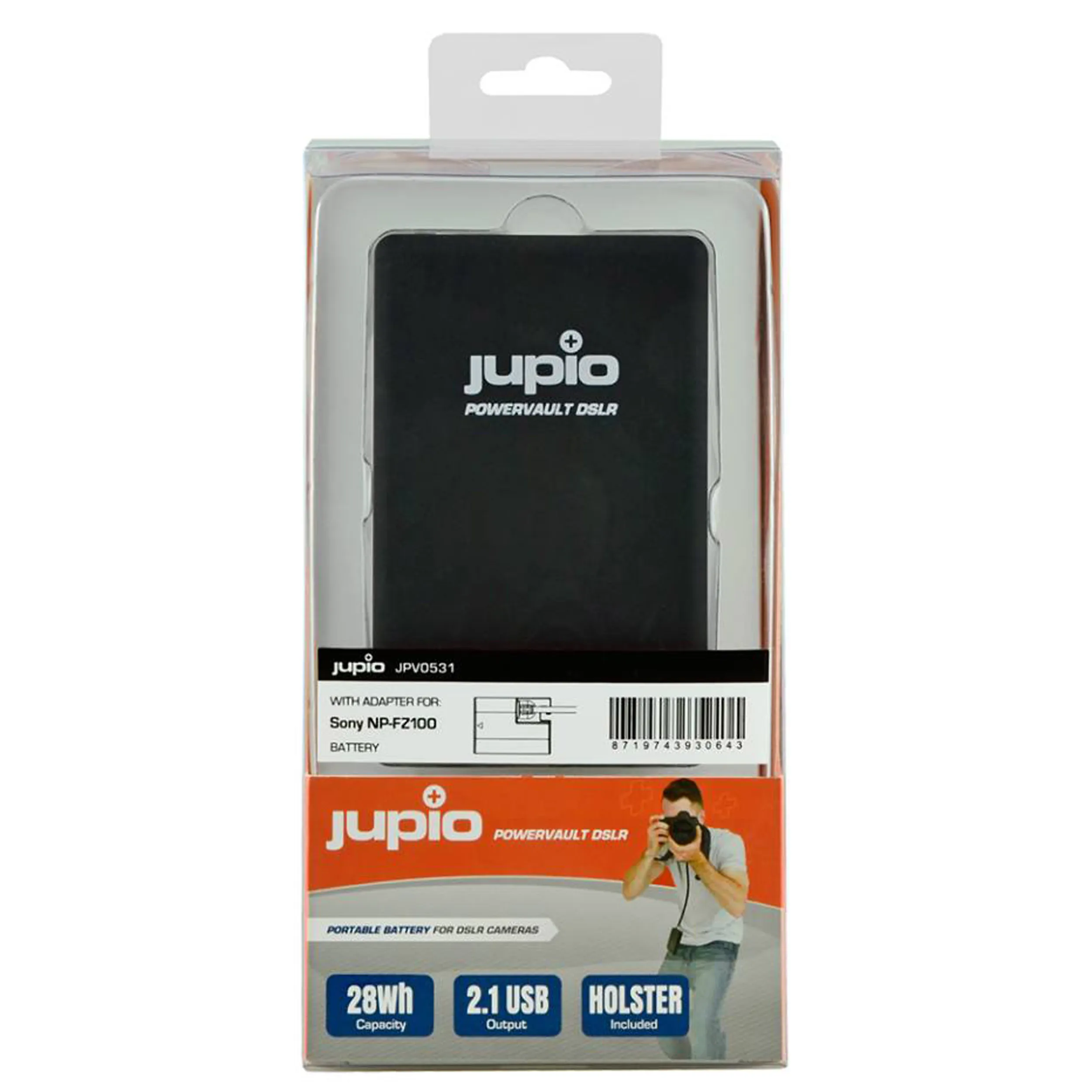 סוללה 28W חיצונית Jupio Powevault עם מתאם NP-FZ100
