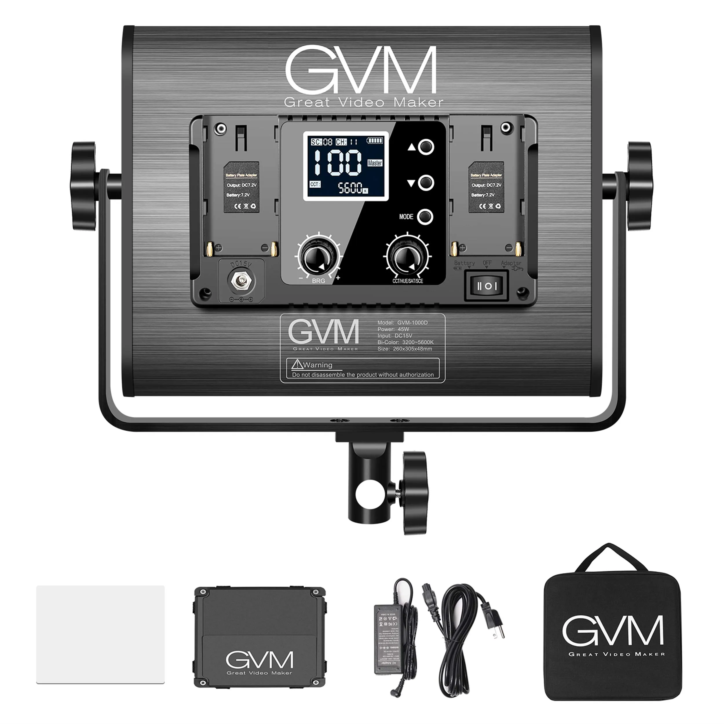 פנס לד צבעוני RGB לאולפן GVM-1000D