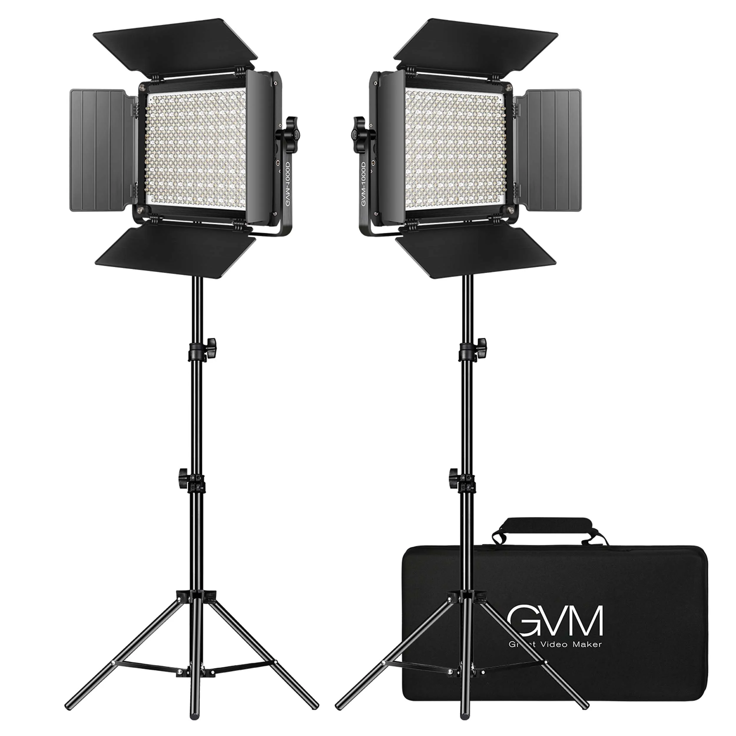 קיט 2 פנסי לד צבעוני RGB לאולפן GVM-1000D