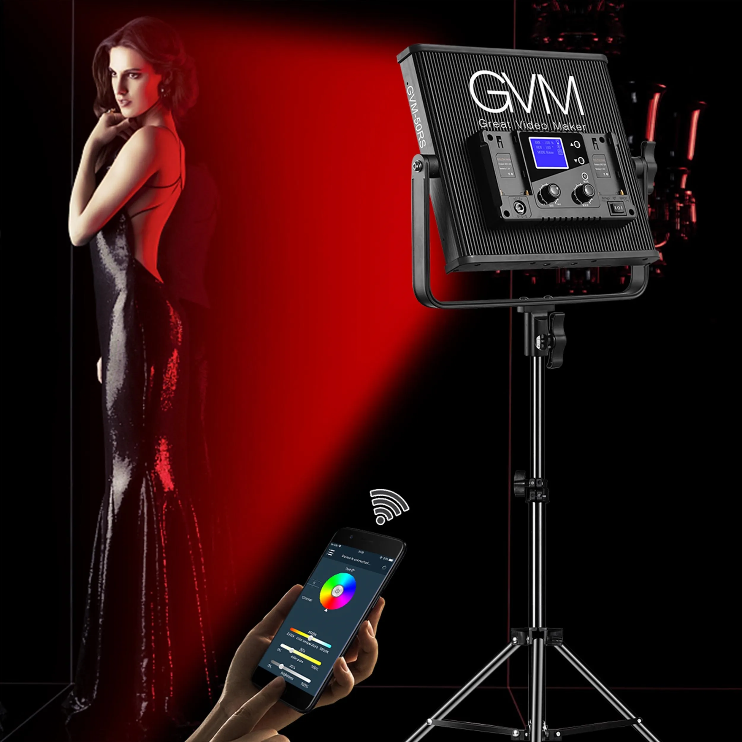 פנס לד GVM 50RS RGB