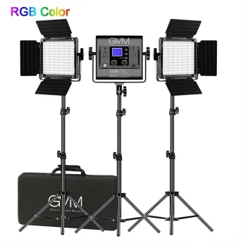 קיט 3 פנסי לד GVM 800D-RGB-3L