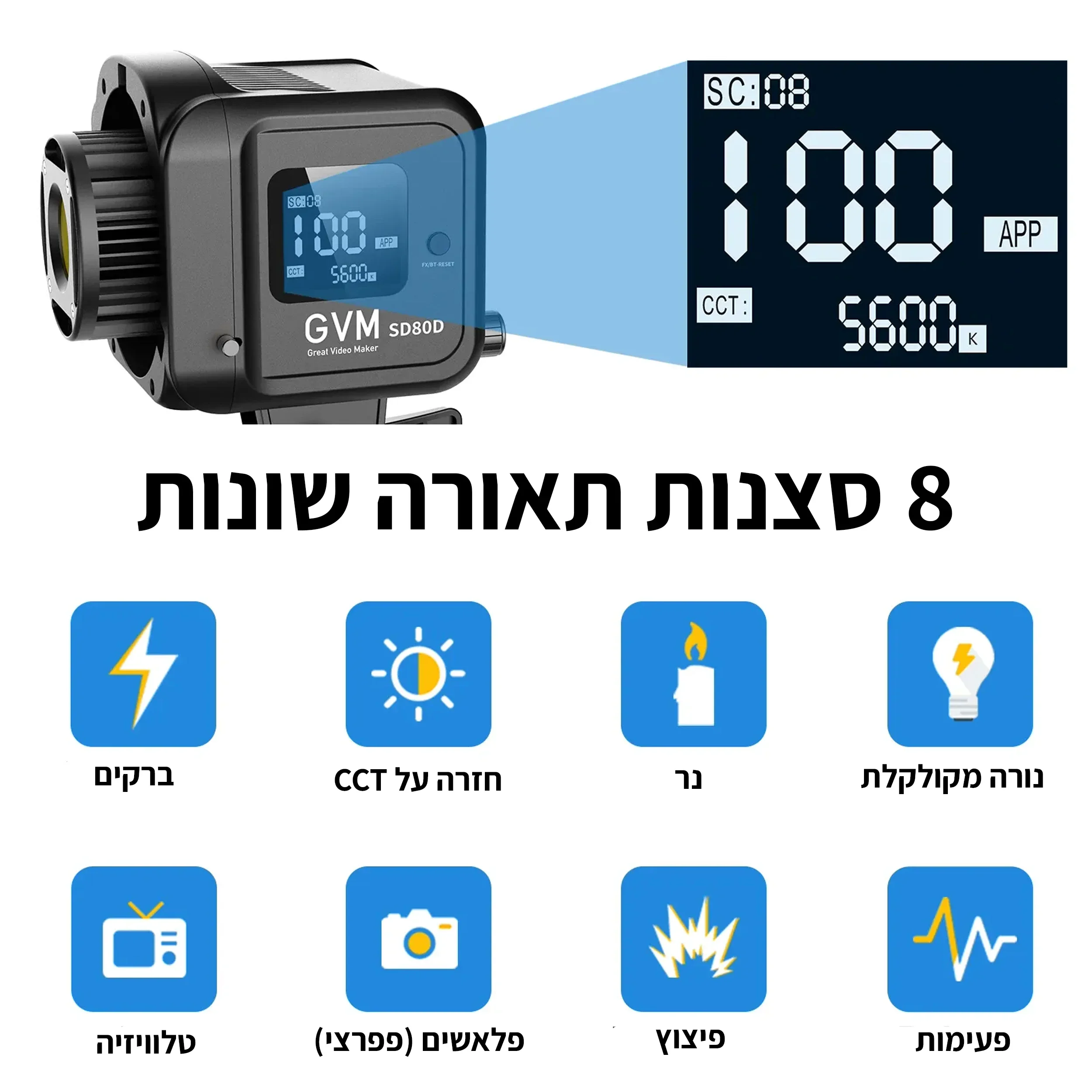 פנס לד GVM-SD80D Bi-Color 80W