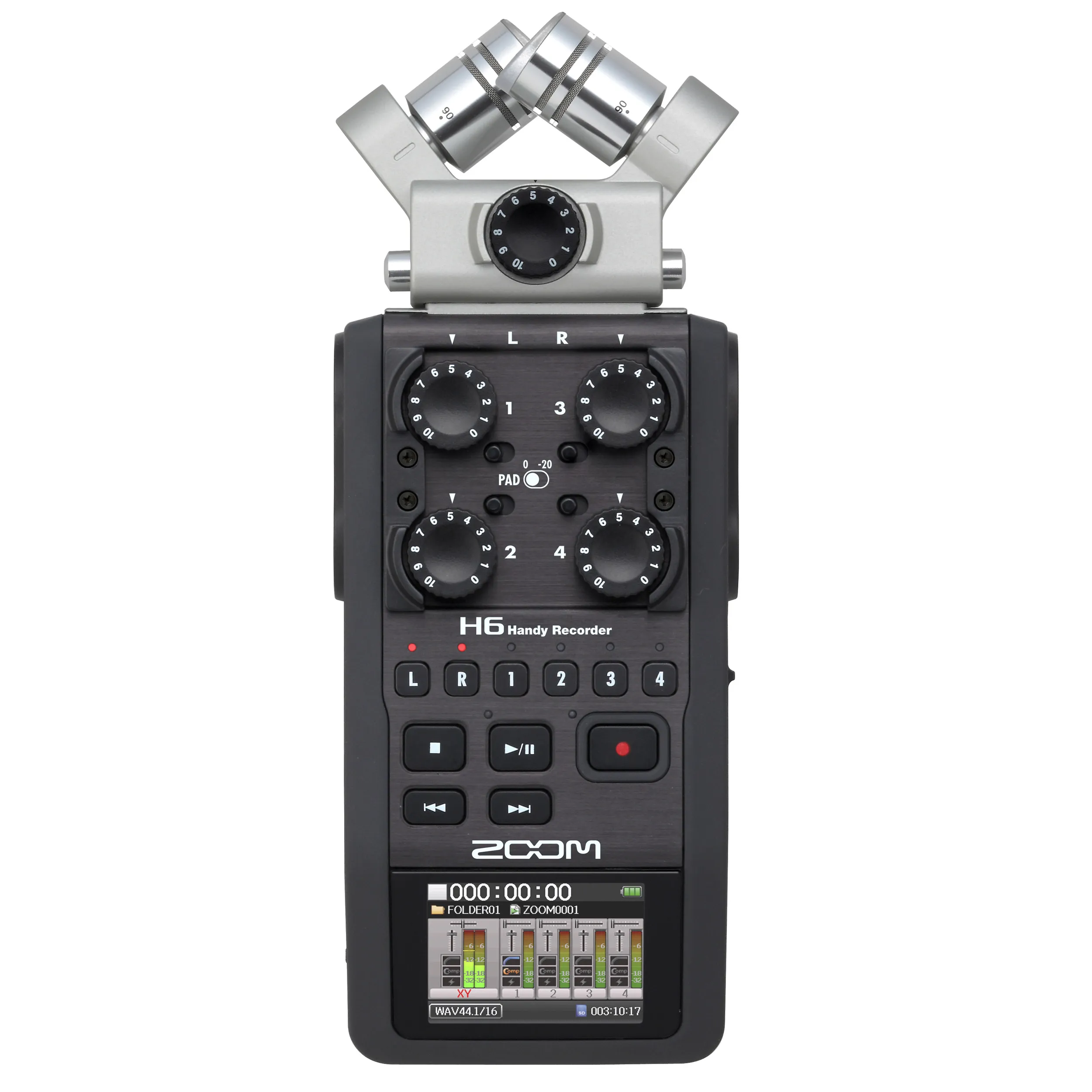 מכשיר הקלטה נייד 6 ערוצים גמור שחור Zoom H6