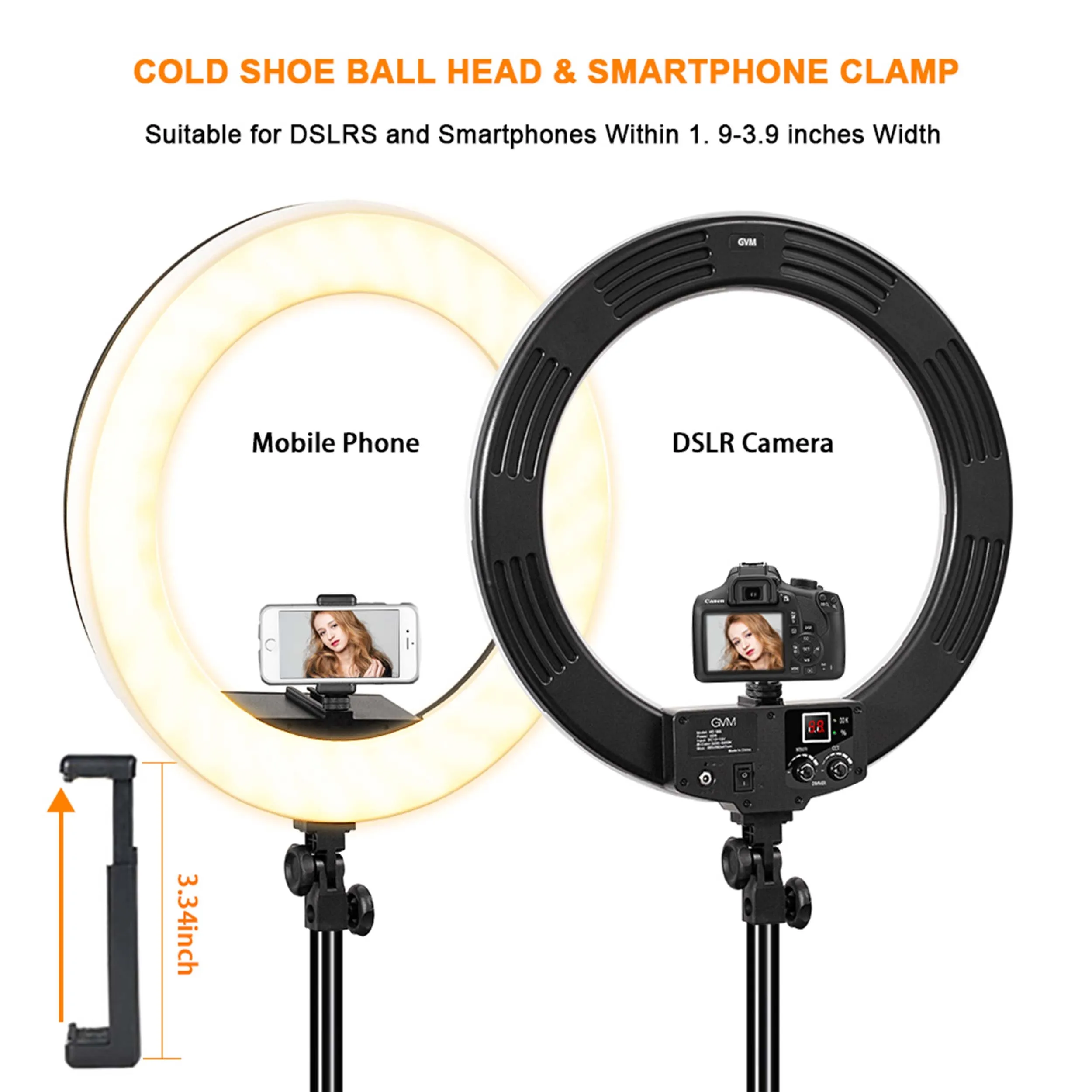 פנס רינג GVM Bi-Color LED Ring Light