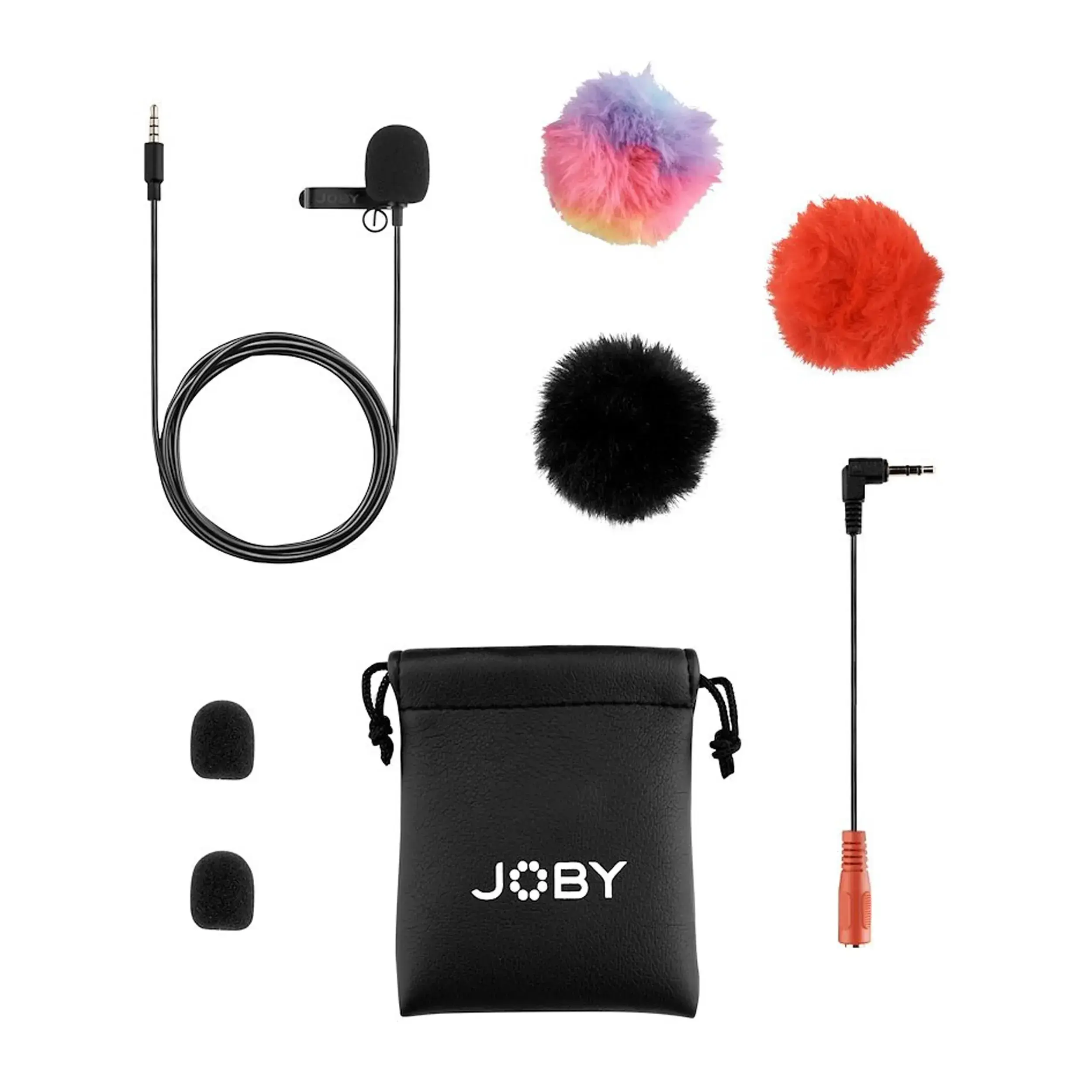 מיקרופון דש עם סט מגיני רוח צבעוניים Joby Wavo Lav Mobile