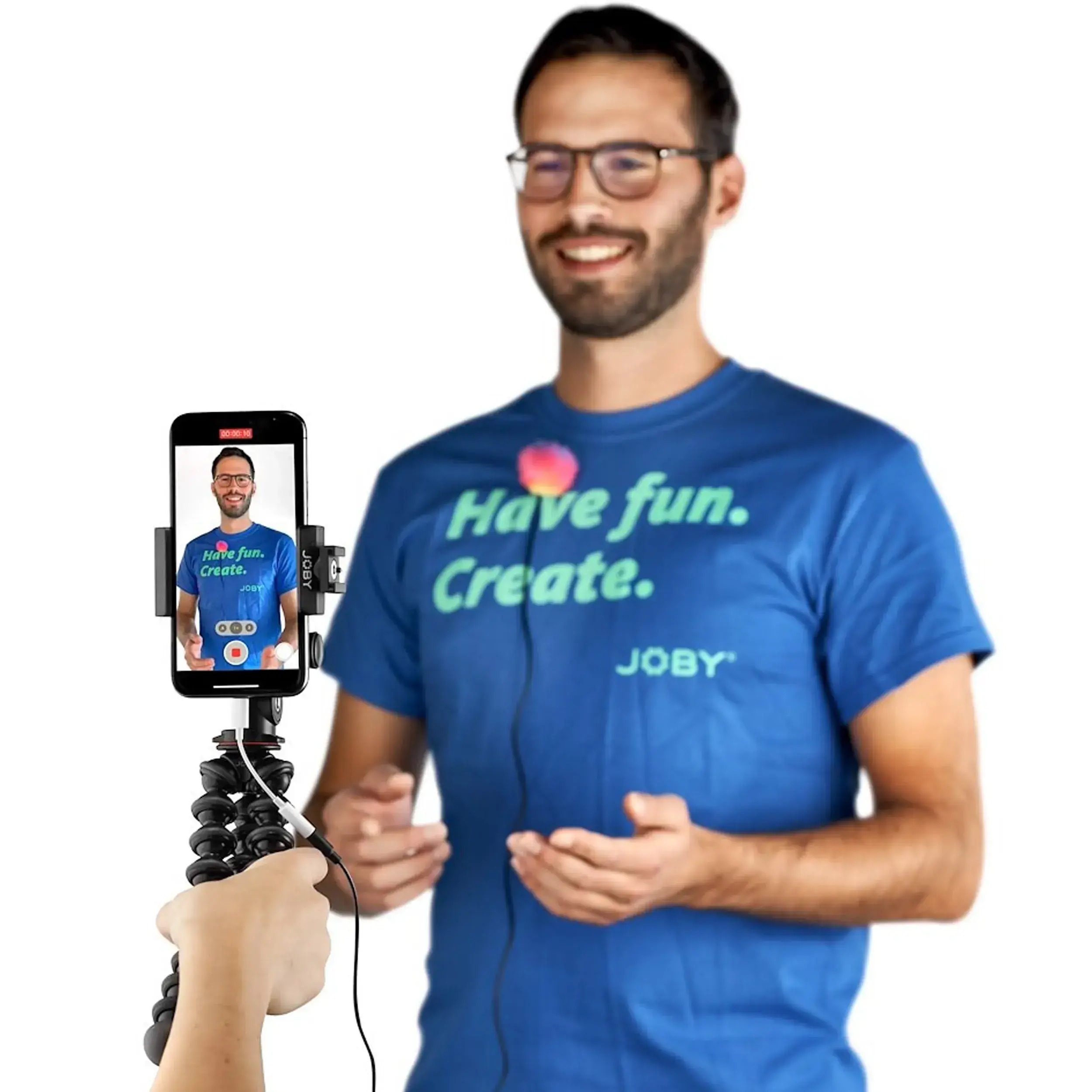 מיקרופון דש עם סט מגיני רוח צבעוניים Joby Wavo Lav Mobile