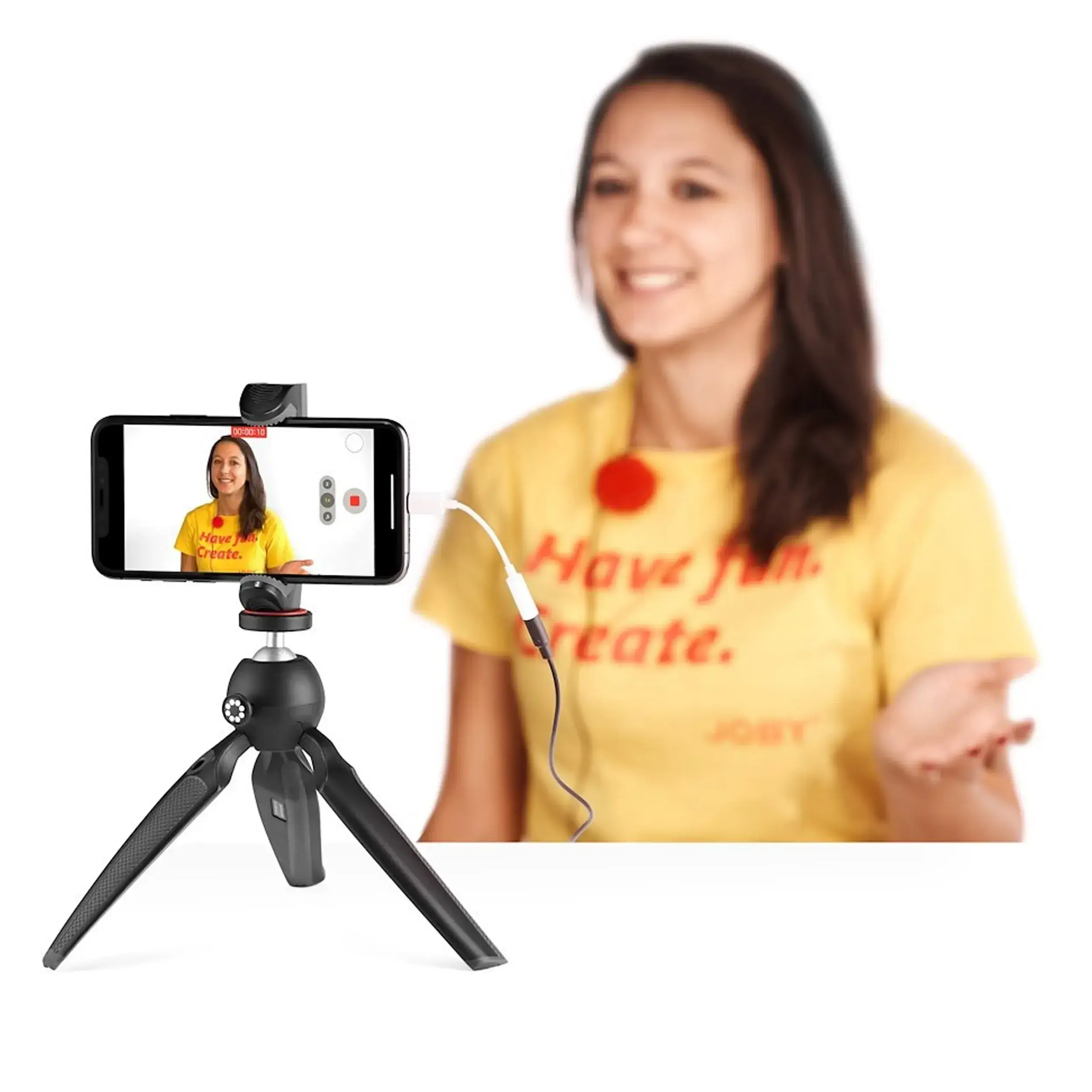 מיקרופון דש עם סט מגיני רוח צבעוניים Joby Wavo Lav Mobile