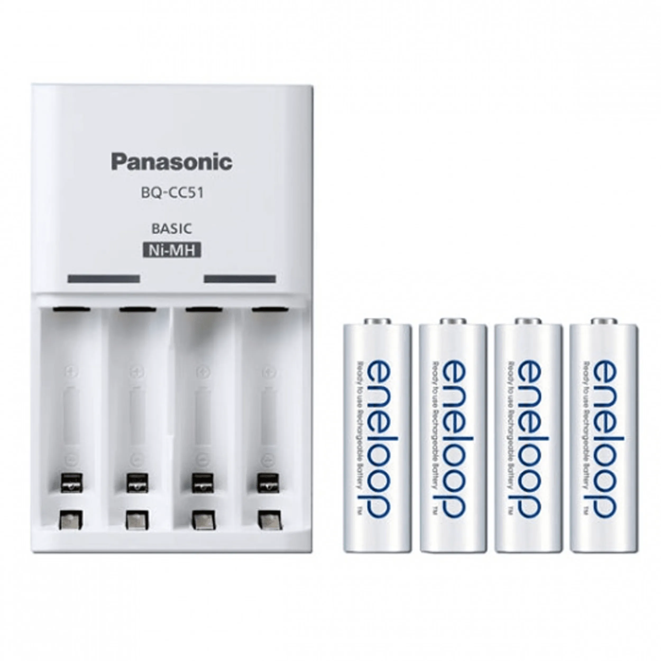 4 סוללות Eneloop 1900mAh AA + מטען מבית Panasonic