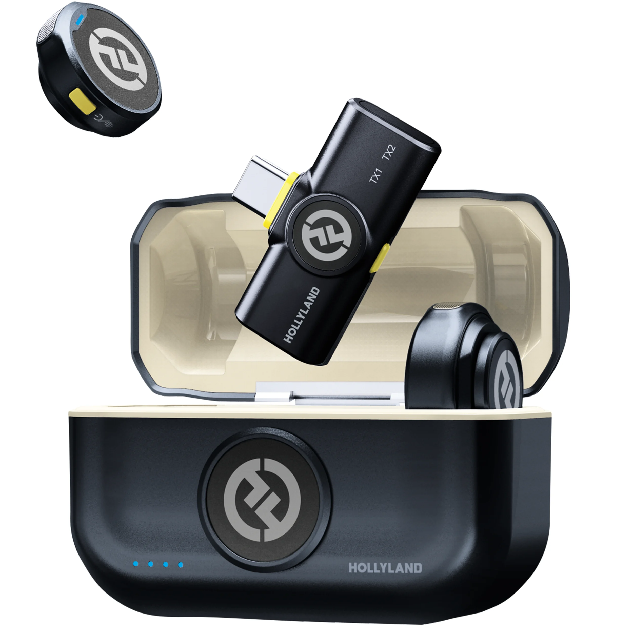 מערכת מיקרופון אלחוטית 2 משדרים HOLLYLAND LARK M2 DUO ANDROID USB-C
