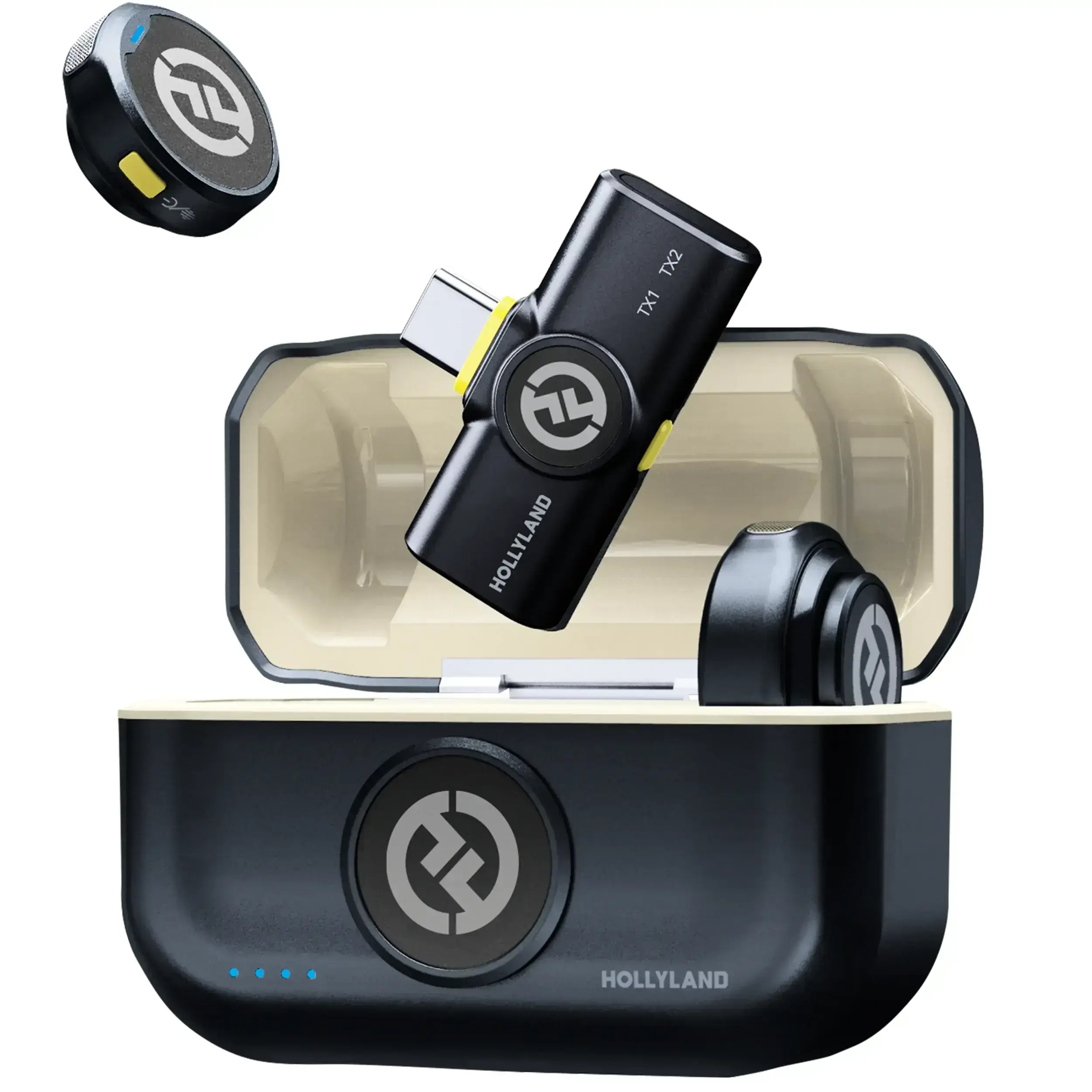 מערכת מיקרופון אלחוטית 2 משדרים  HOLLYLAND LARK M2 DUO USB-C--קופסה פתוחה מוצר חדש