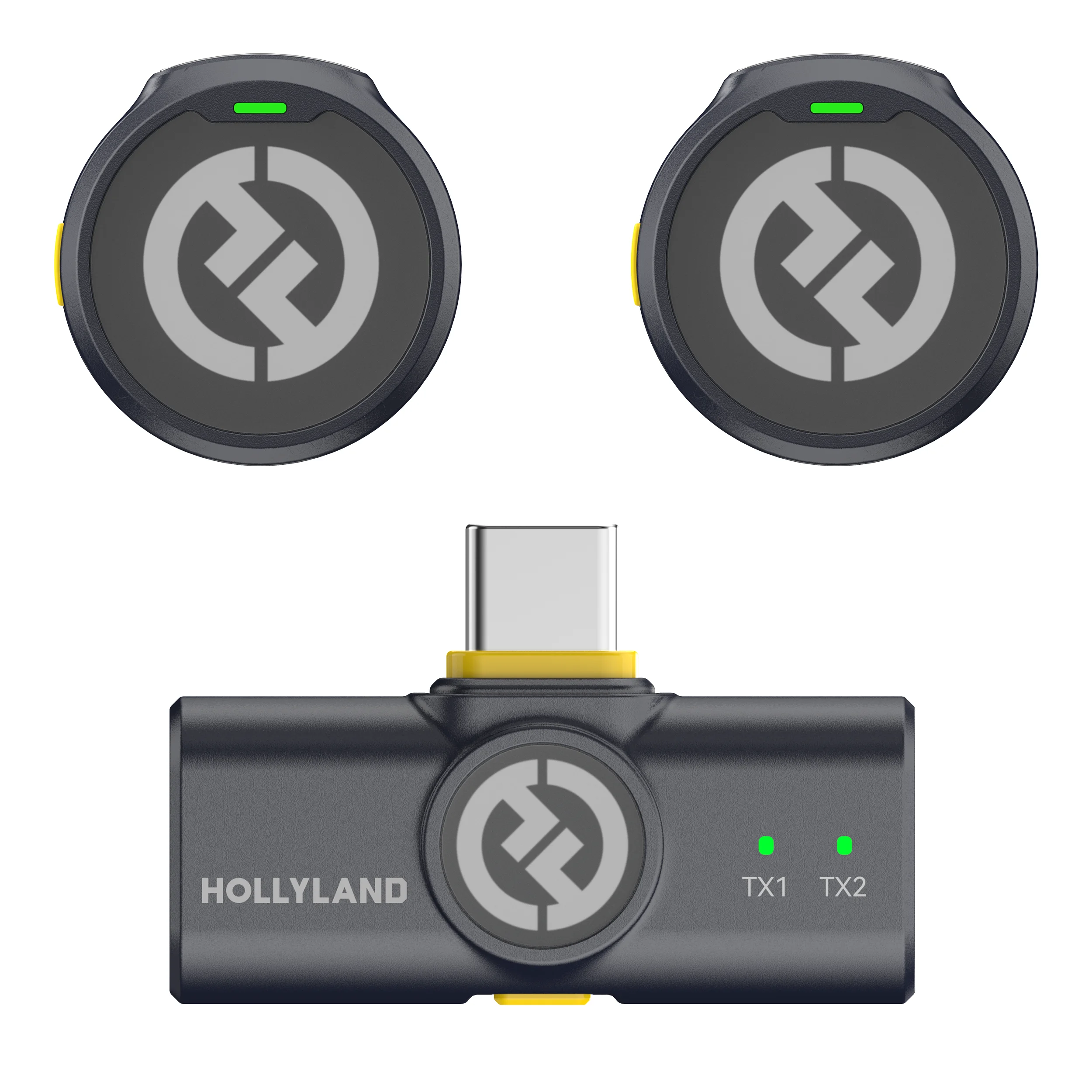 מערכת מיקרופון אלחוטית 2 משדרים HOLLYLAND LARK M2 DUO ANDROID USB-C