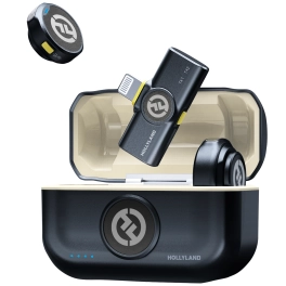 מערכת מיקרופון אלחוטית 2 משדרים  HOLLYLAND LARK M2 DUO IPHONE  (Lighting Plug)