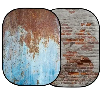 רקע דו כיווני מתקפל 1.5X2.1 מטר Lastolite Rusty Metal/Plaster