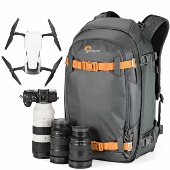 תיק גב אפור למצלמה Lowepro Whistler BP 350 AW II