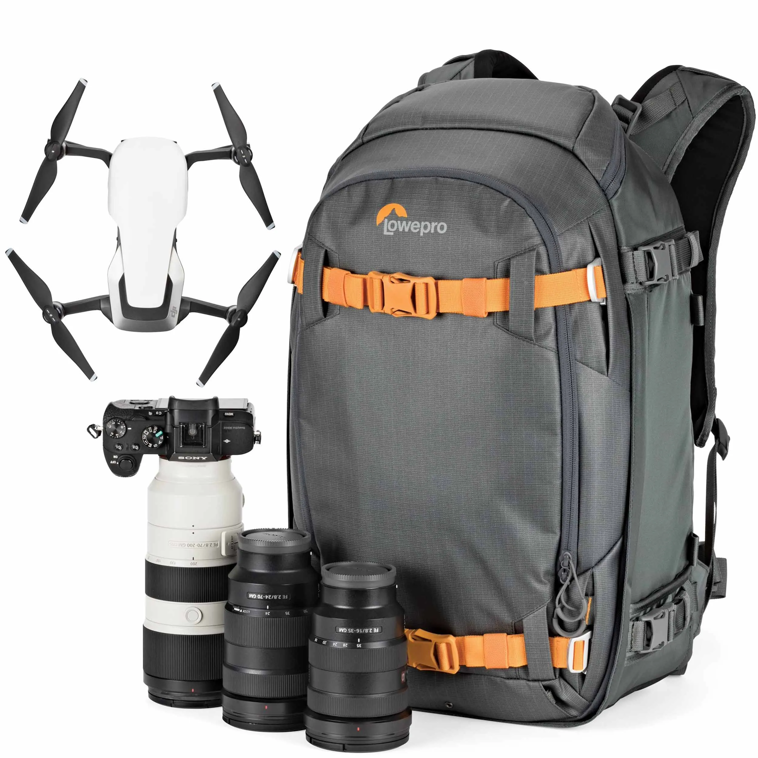 תיק גב אפור למצלמה Lowepro Whistler BP 350 AW II