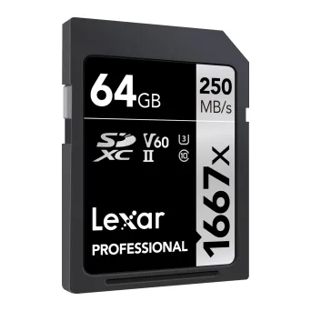 כרטיס זיכרון Lexar 64GB 1667x SDHC™/SDXC™ UHS-II