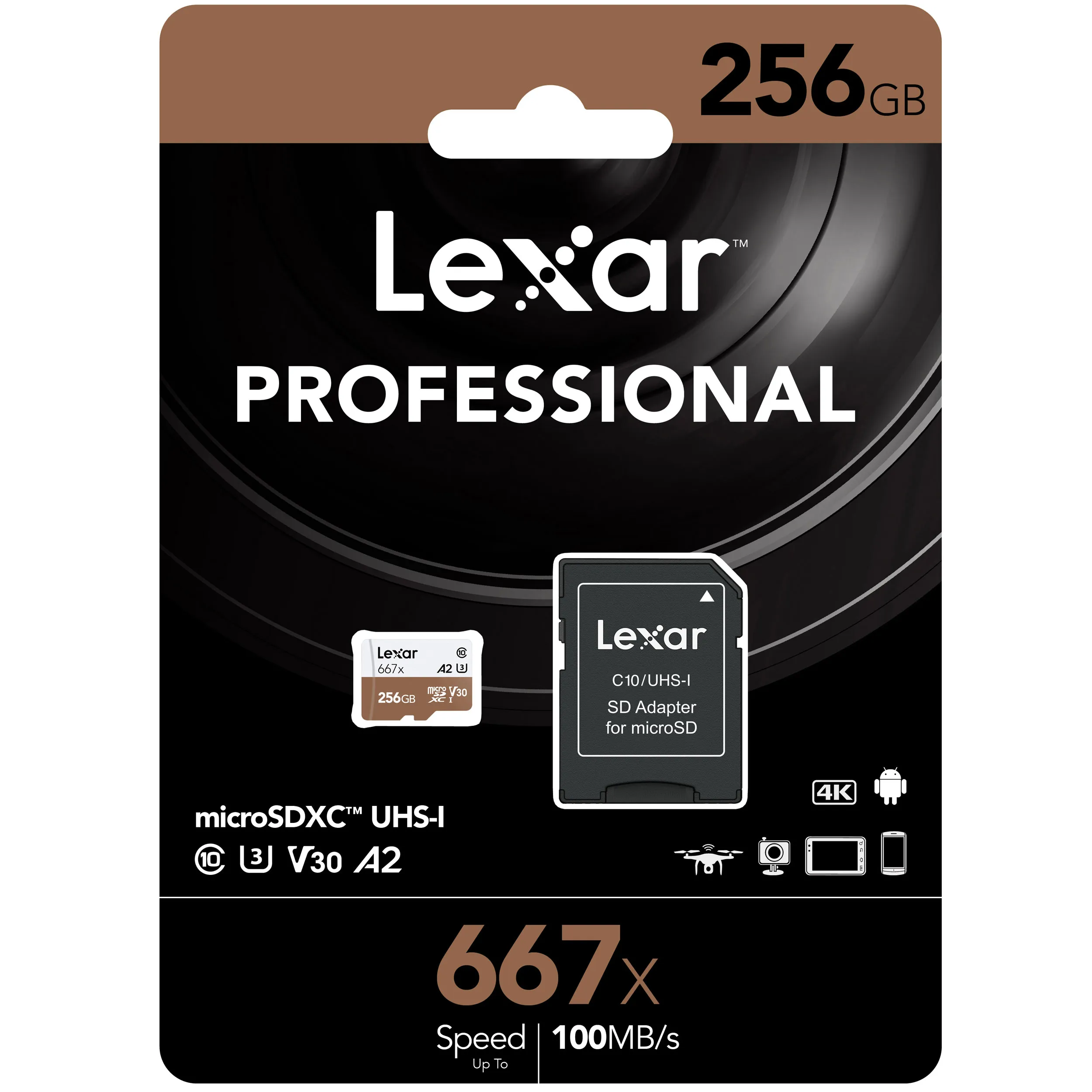 כרטיס זיכרון Lexar 256GB 667x microSDHC™/microSDXC™ UHS-I