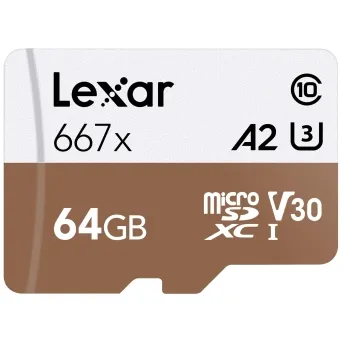 כרטיס זיכרון Lexar 64GB 667x microSDHC™/microSDXC™ UHS-I