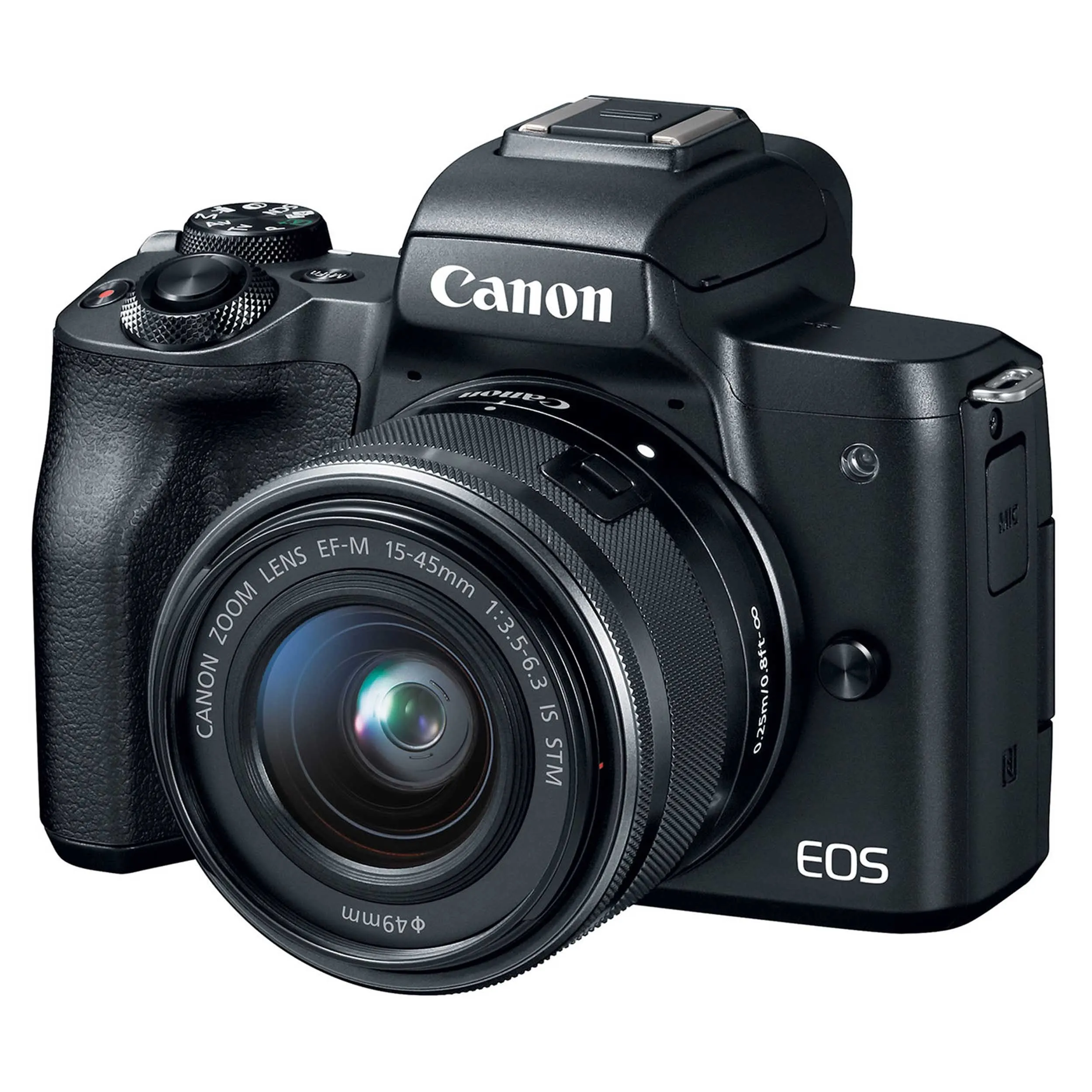 מצלמה דיגיטלית EOS M50 ועדשה 15-45 מ"מ בצבע שחור