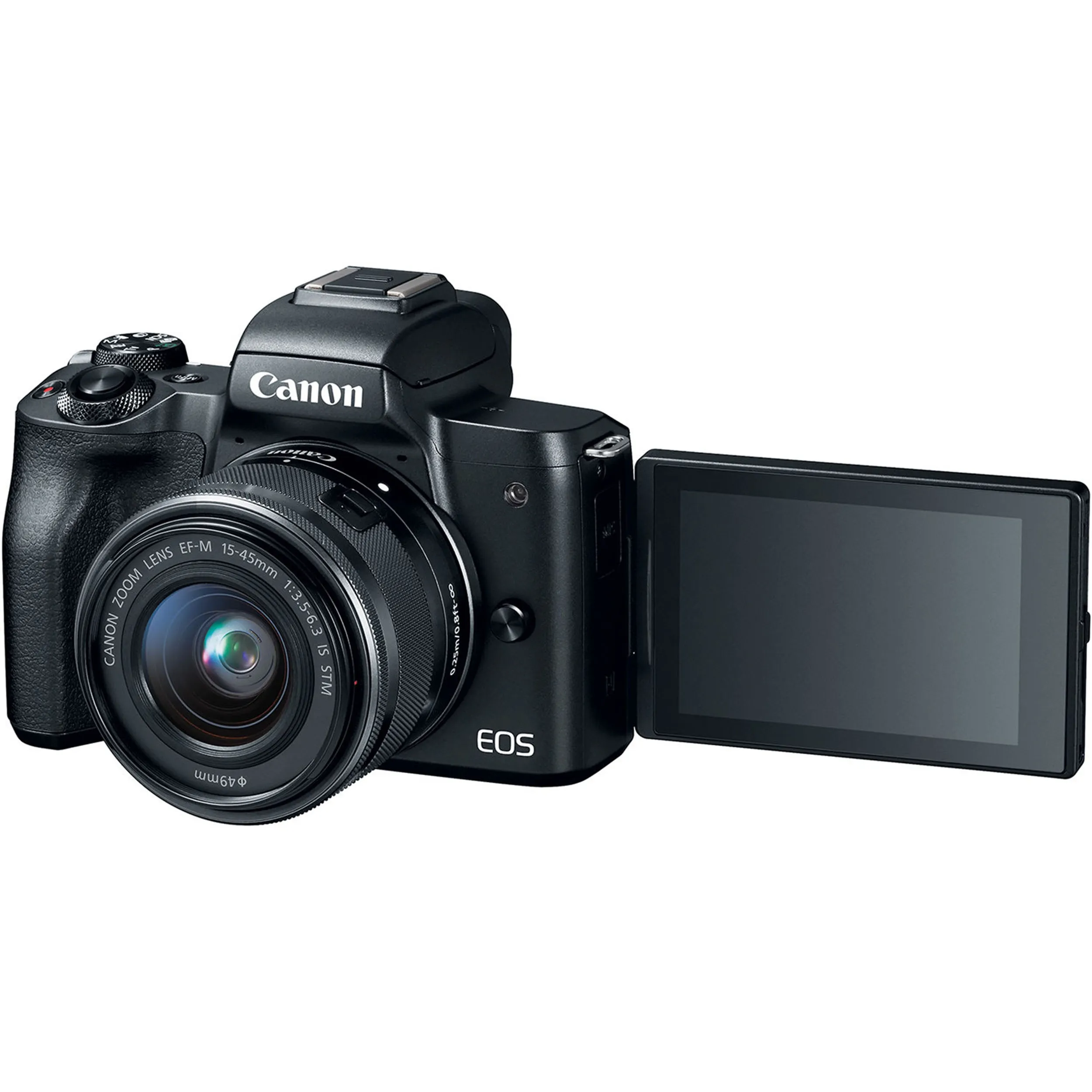 מצלמה דיגיטלית EOS M50 ועדשה 15-45 מ"מ בצבע שחור