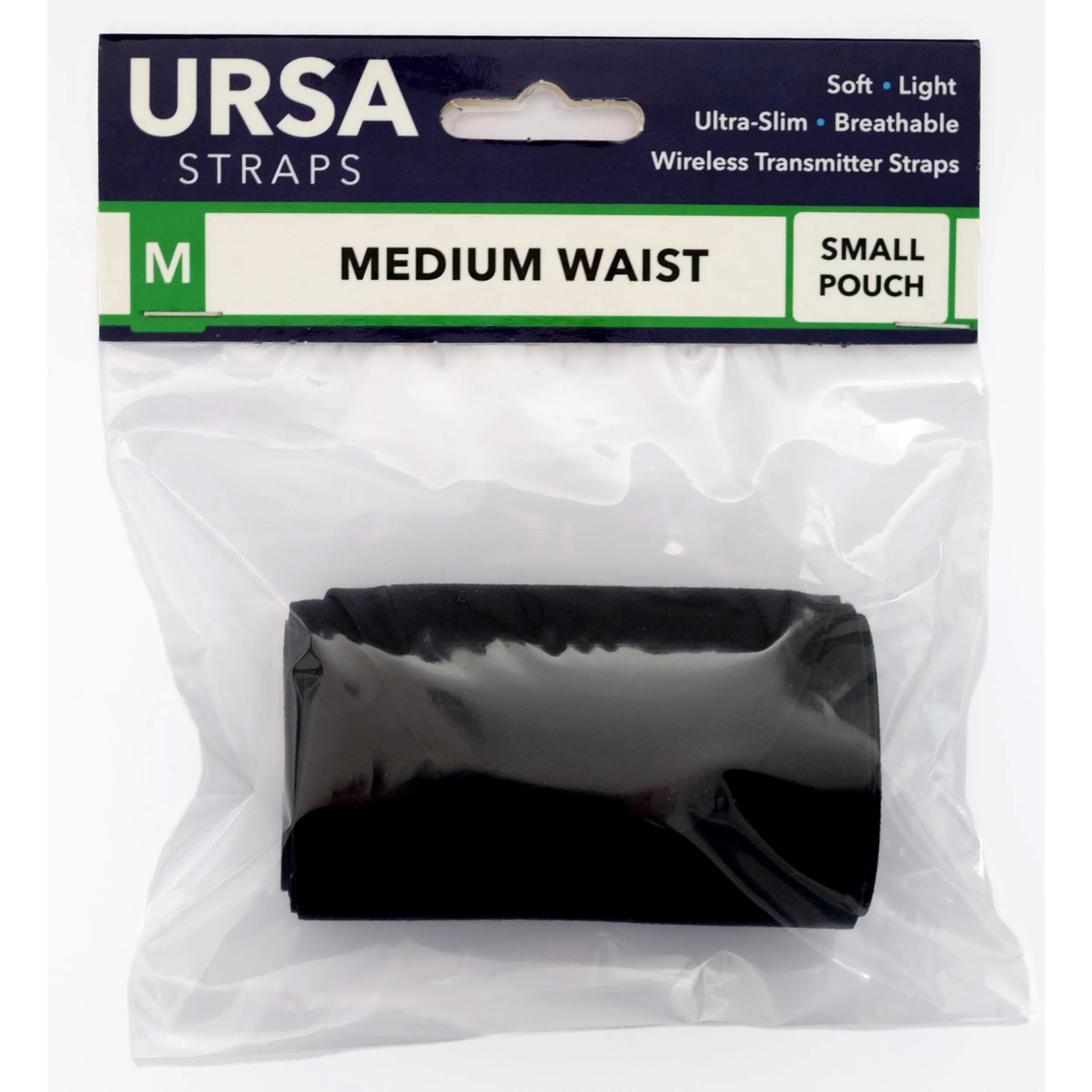 רצועת מותן בינונית, פאוץ' משדר קטן, צבע שחור URSA Straps
