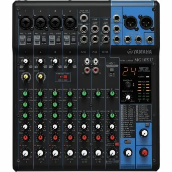 מיקסר 10 כניסות עם אפקטים מובנים ויציאת Yamaha MG10XU USB
