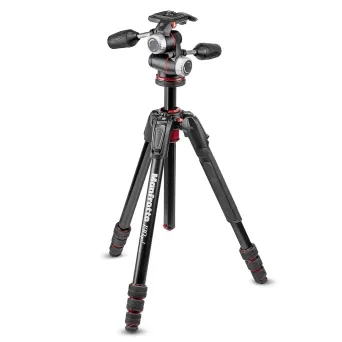 קיט חצובת סטילס עם ראש 3 צירים Manfrotto MK190GOA4-3WX