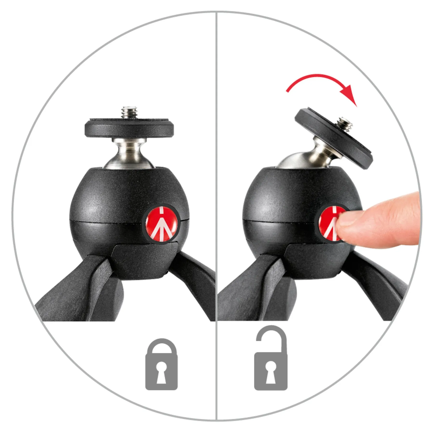 חצובה שולחנית Manfrotto PIXI בצבע שחור