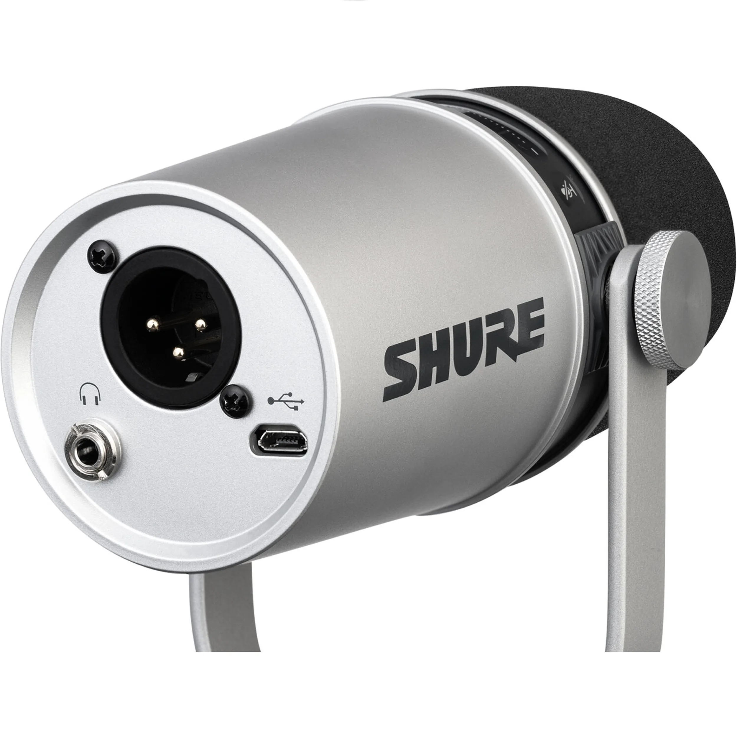 מיקרופון דינמי כסוף Shure MV7-S