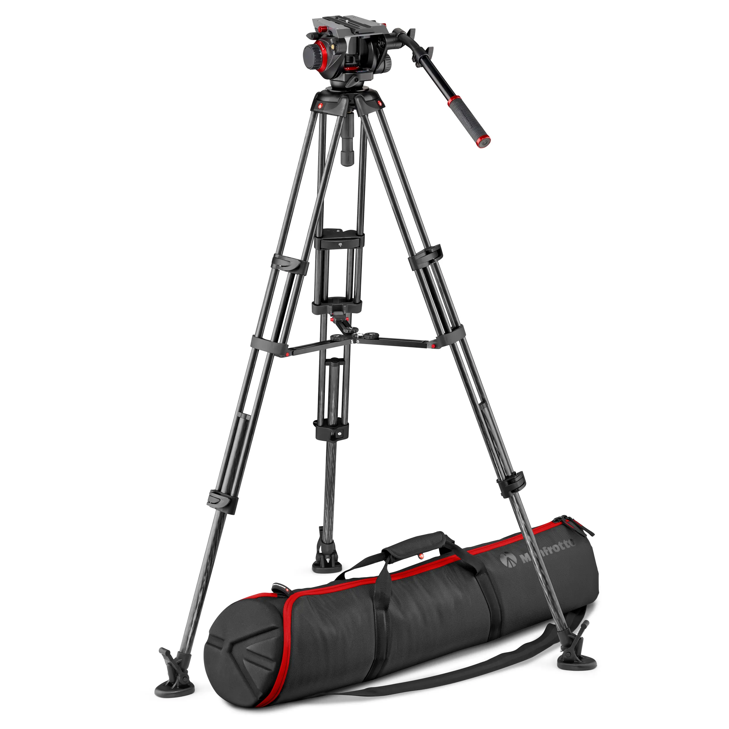 קיט חצובת וידאו סיבי פחמן בעלת ספרדר אמצעי Manfrotto MVK504TWINMC