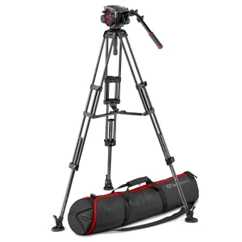 קיט חצובת וידאו סיבי פחמן בעלת ספרדר אמצעי Manfrotto MVK504TWINMC